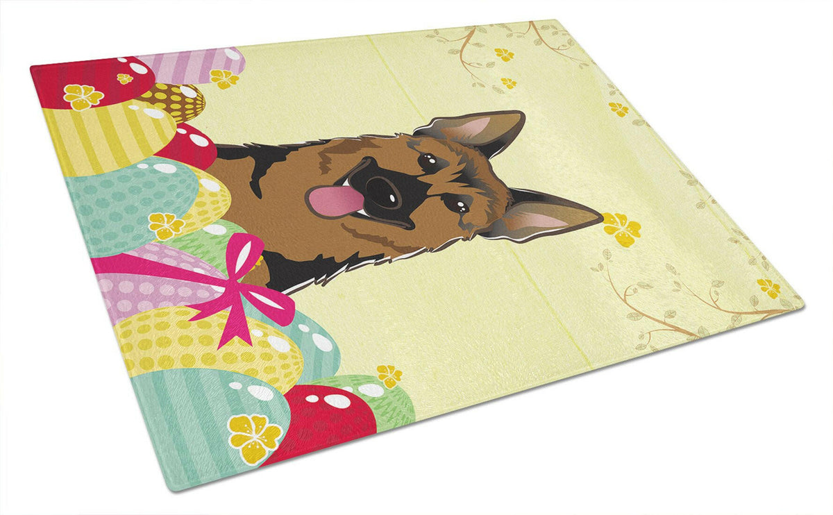 German Shepherd Easter Egg Hunt Glass Cutting Board Large BB1893LCB by Caroline&#39;s Treasures