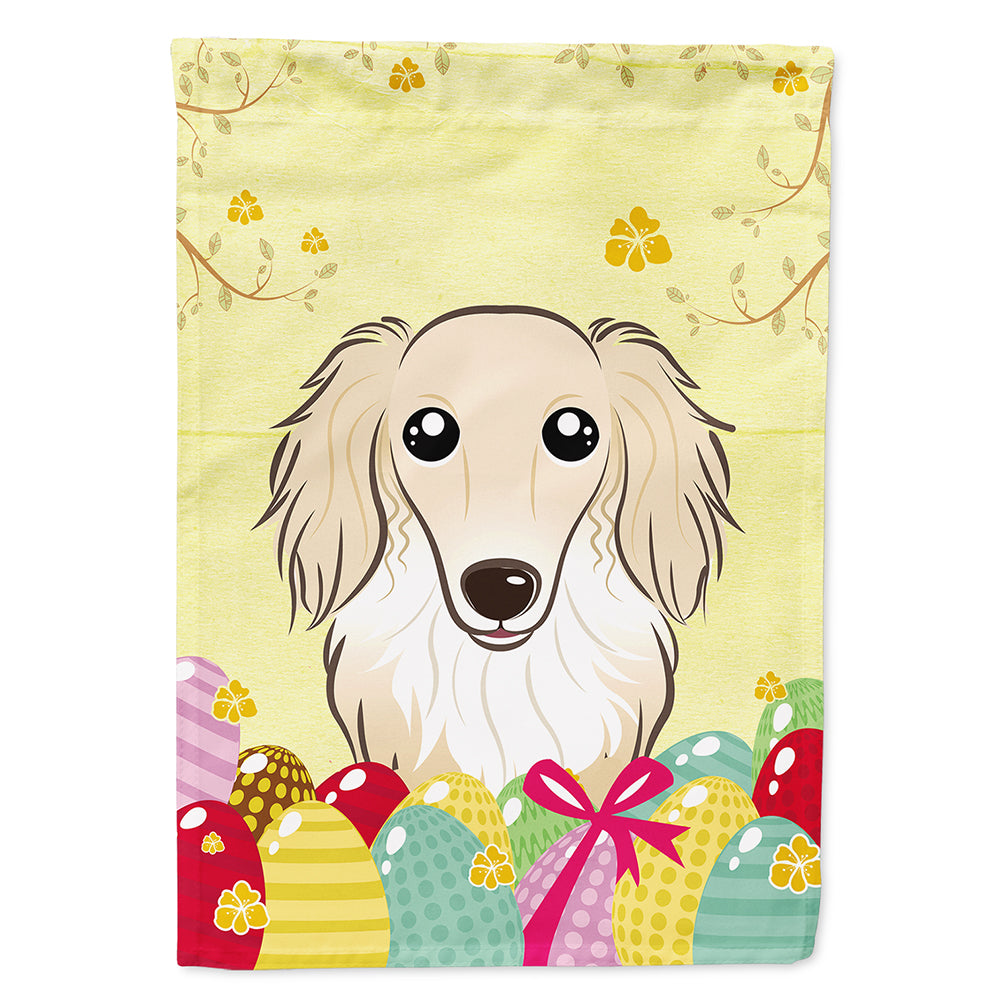 Longhair Creme Dachshund Easter Egg Hunt Flag Canvas House Size BB1894CHF  the-store.com.