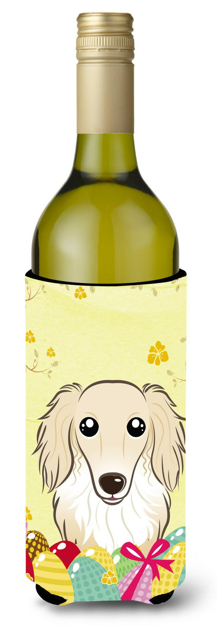 Longhair Creme Dachshund Easter Egg Hunt Wine Bottle Beverage Insulator Hugger BB1894LITERK by Caroline&#39;s Treasures