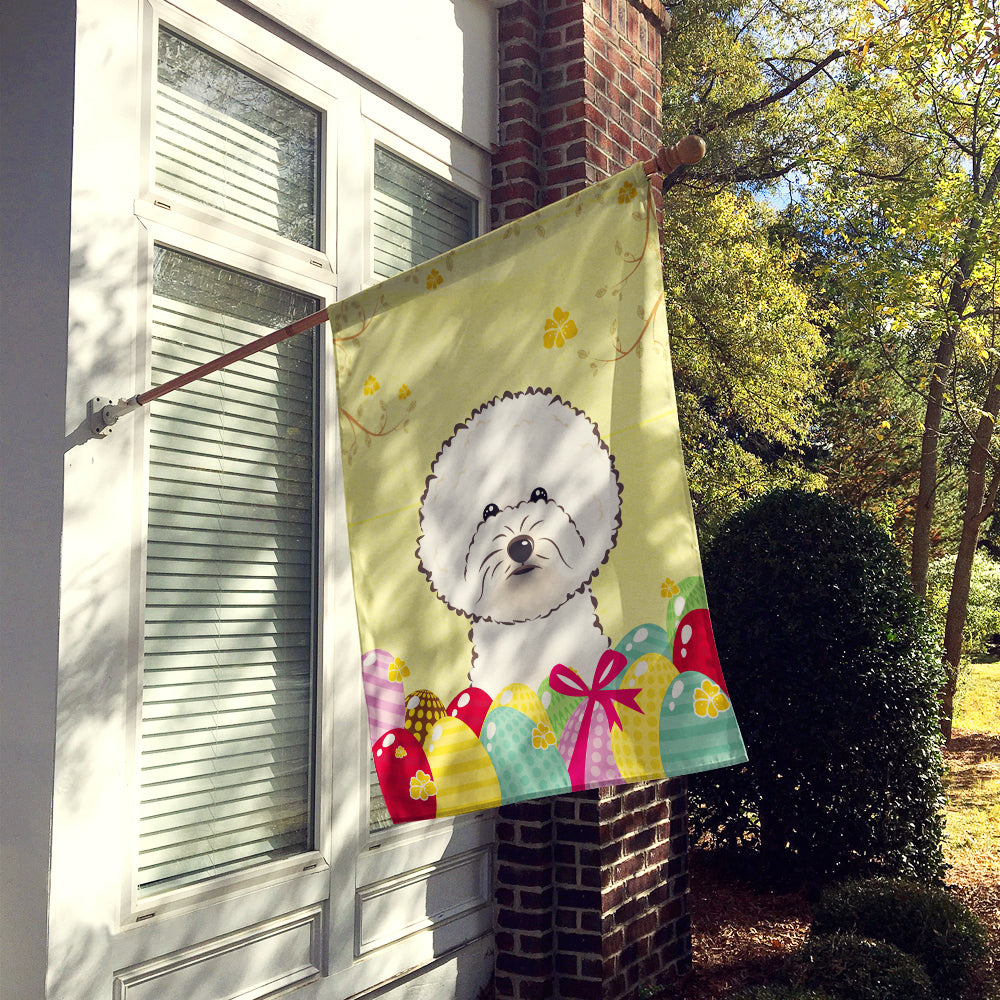 Bichon Frise Easter Egg Hunt Flag Canvas House Size BB1899CHF  the-store.com.