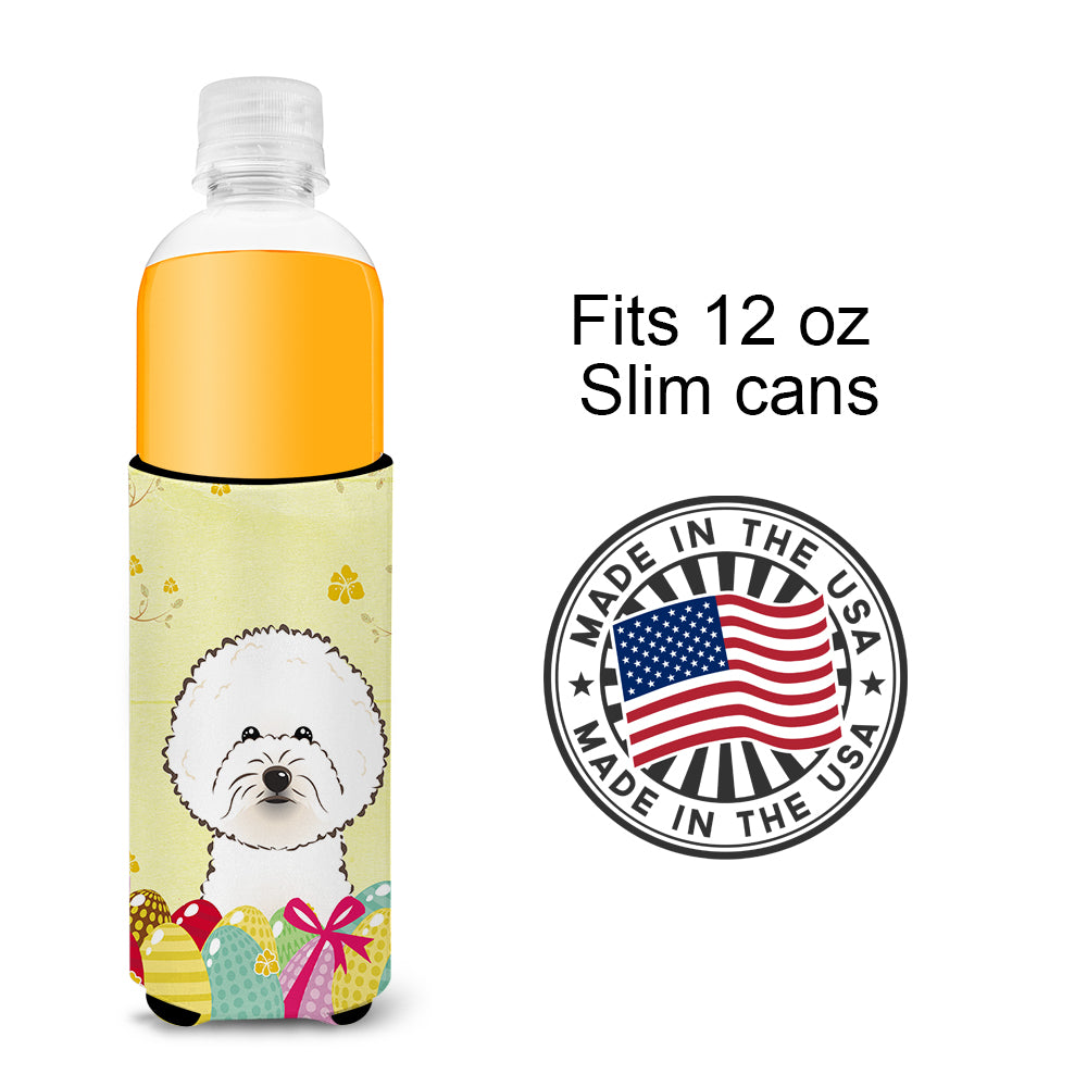 Bichon Frise Easter Egg Hunt  Ultra Beverage Insulator for slim cans BB1899MUK  the-store.com.