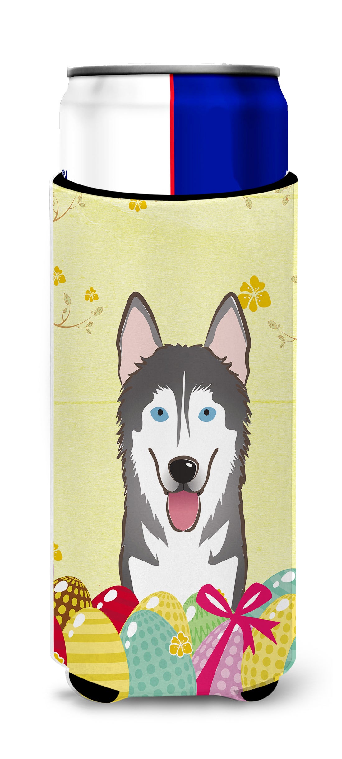 Alaskan Malamute Easter Egg Hunt  Ultra Beverage Insulator for slim cans BB1900MUK  the-store.com.