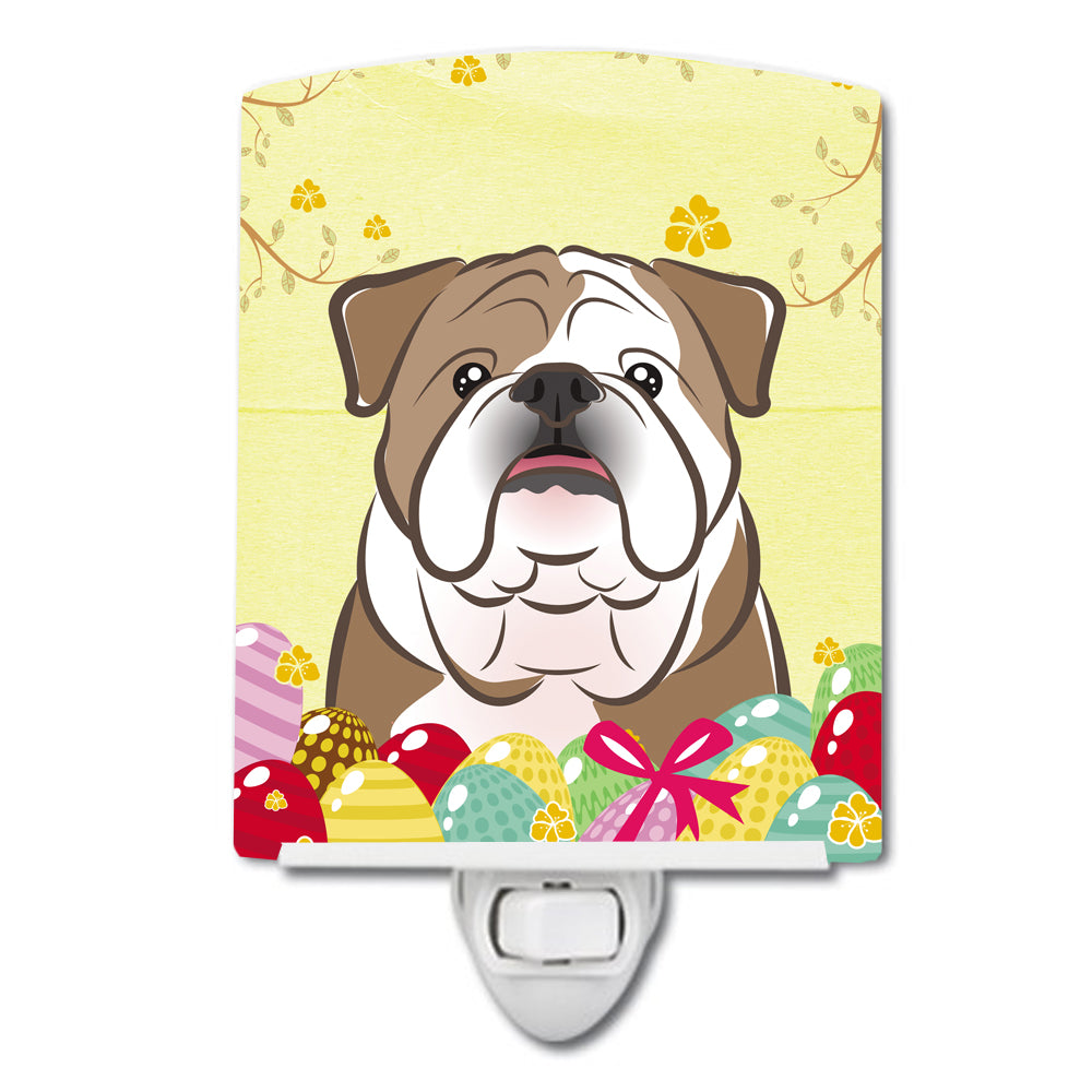 English Bulldog  Easter Egg Hunt Ceramic Night Light BB1901CNL - the-store.com