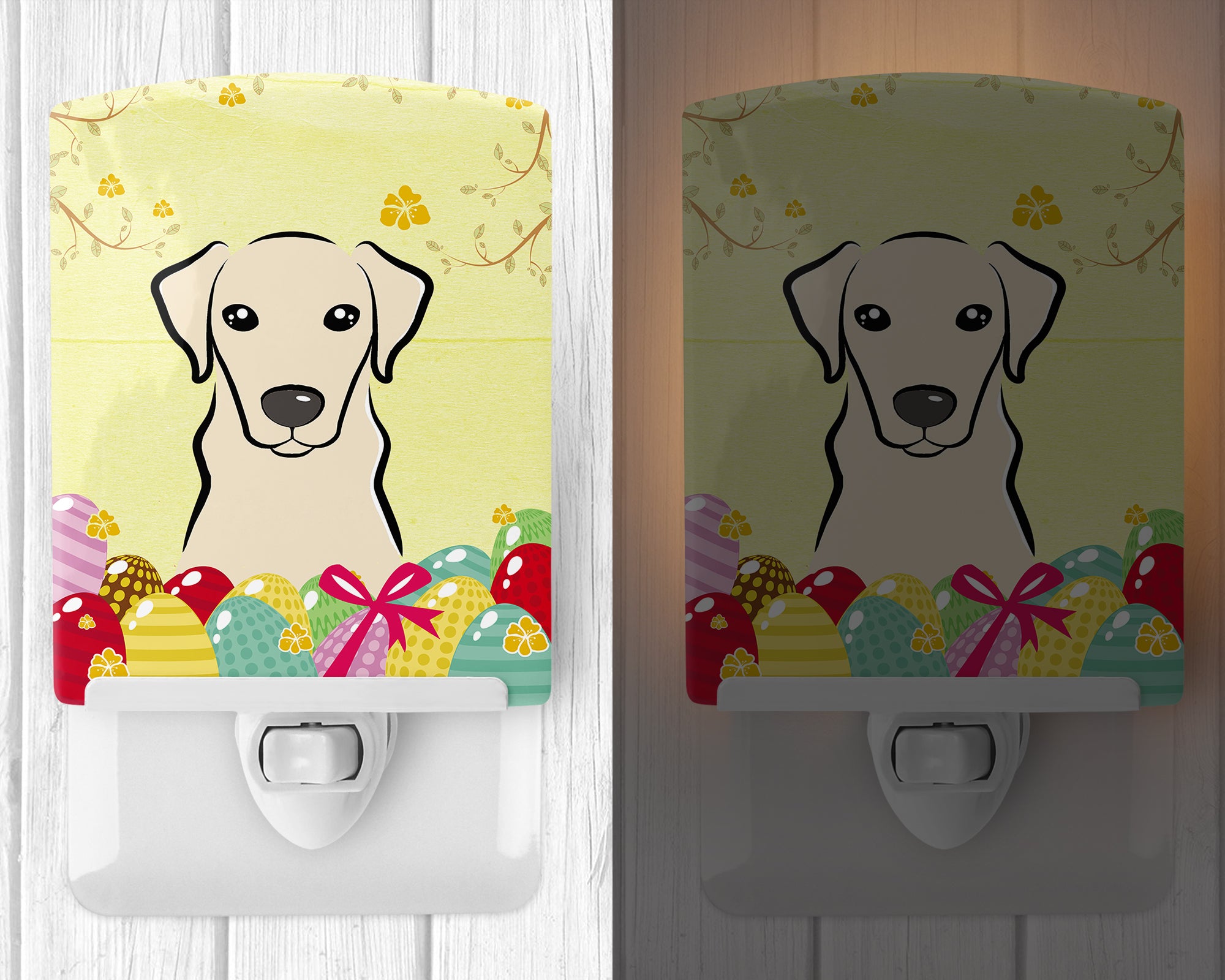 Yellow Labrador Easter Egg Hunt Ceramic Night Light BB1904CNL - the-store.com