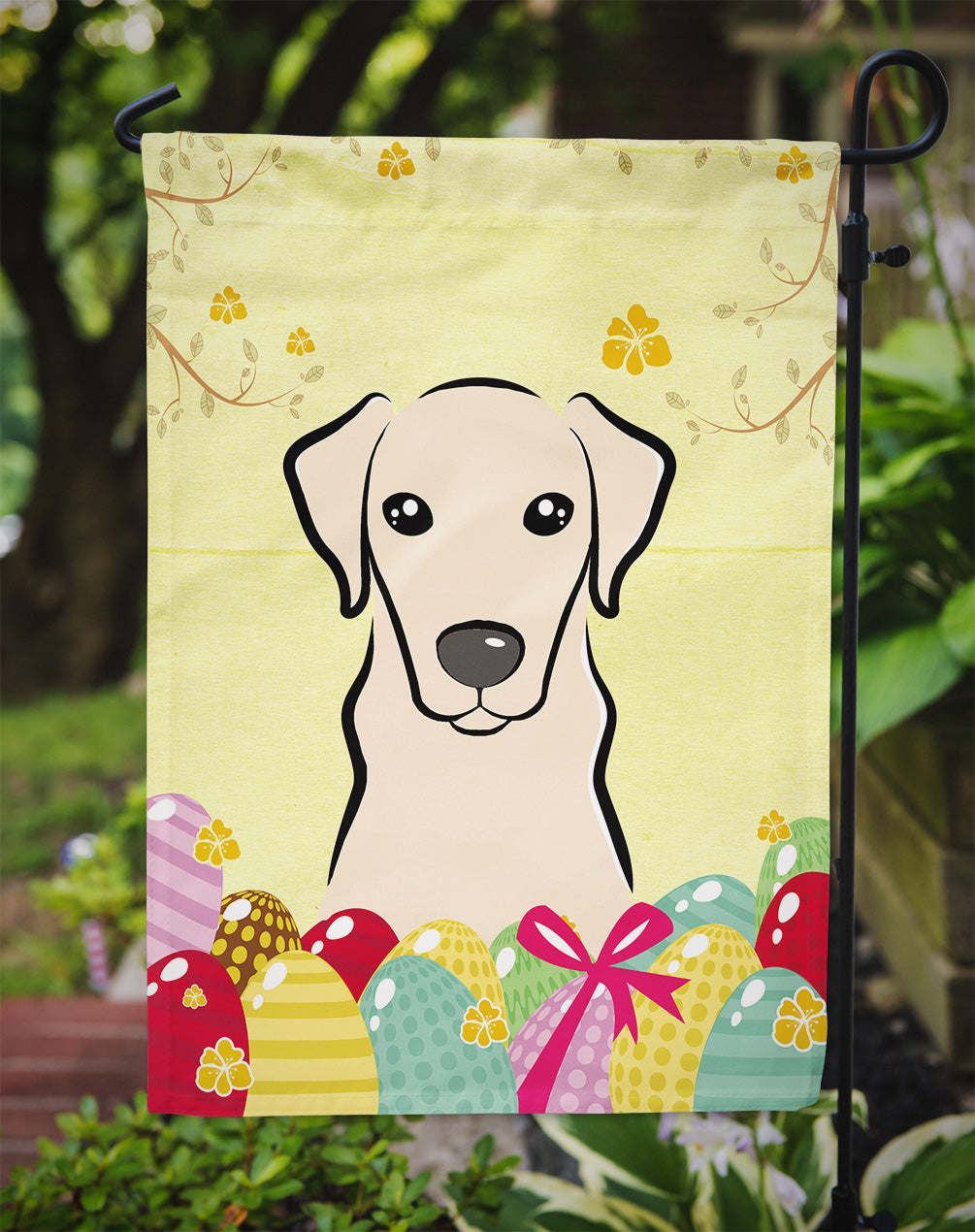 Yellow Labrador Easter Egg Hunt Flag Garden Size BB1904GF  the-store.com.