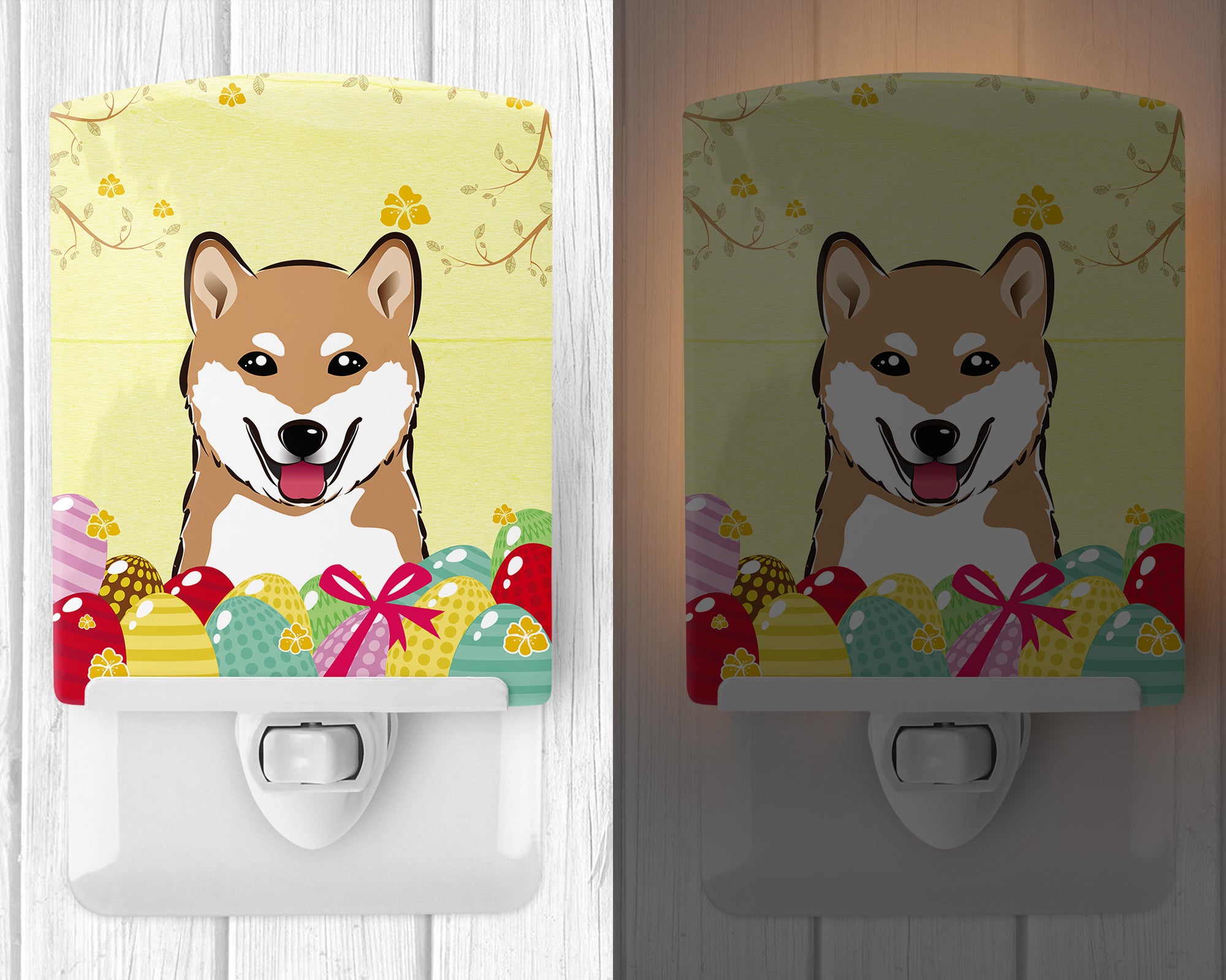 Shiba Inu Easter Egg Hunt Ceramic Night Light BB1907CNL - the-store.com