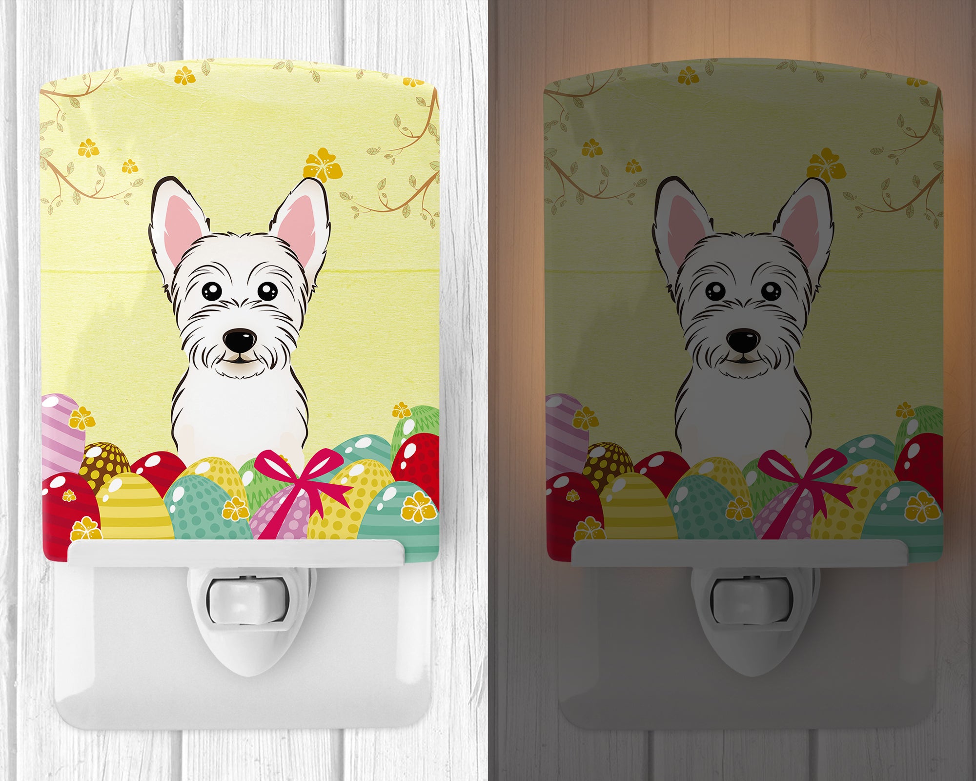 Westie Easter Egg Hunt Ceramic Night Light BB1908CNL - the-store.com