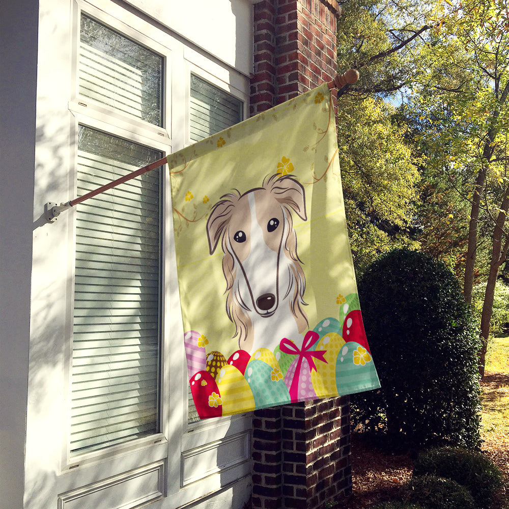 Borzoi Easter Egg Hunt Flag Canvas House Size BB1910CHF  the-store.com.