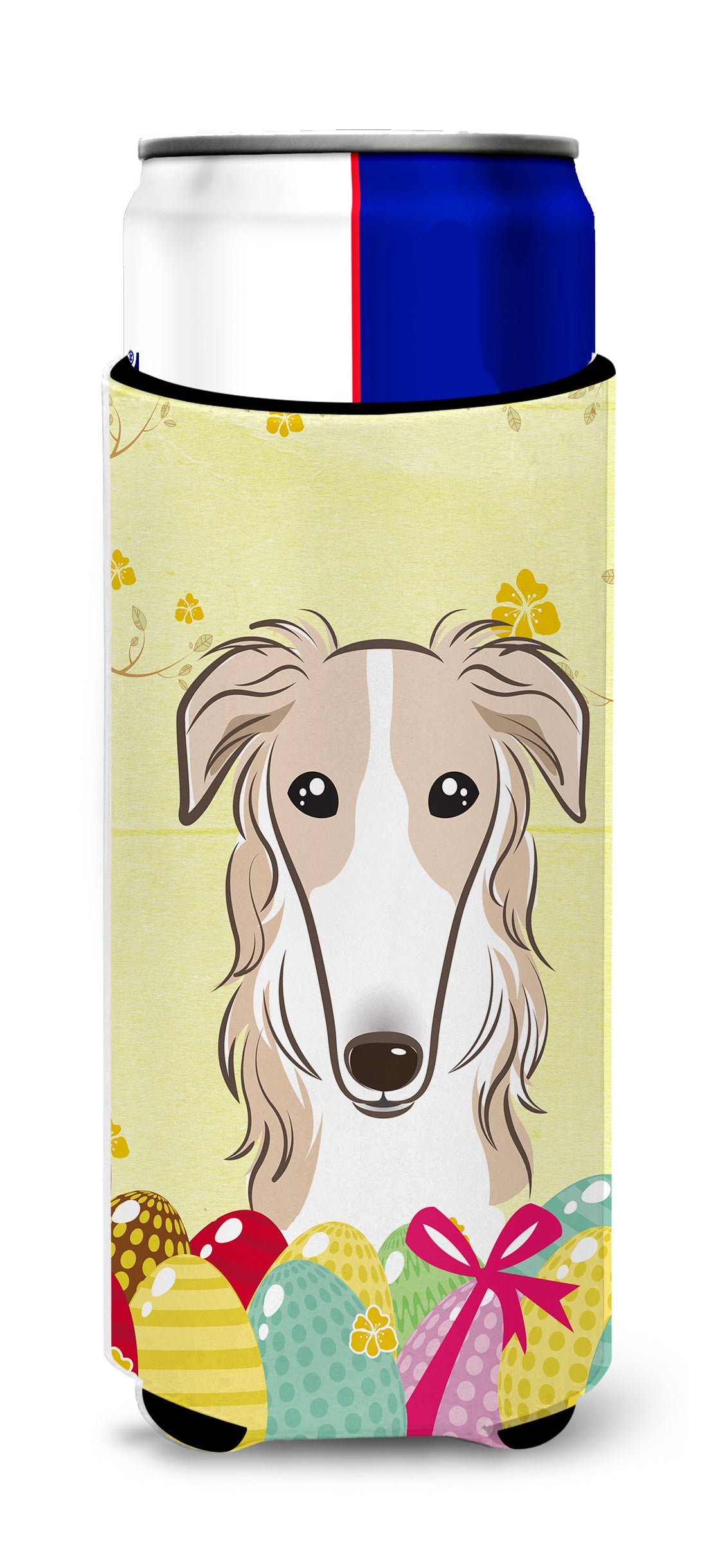 Borzoi Easter Egg Hunt  Ultra Beverage Insulator for slim cans BB1910MUK  the-store.com.