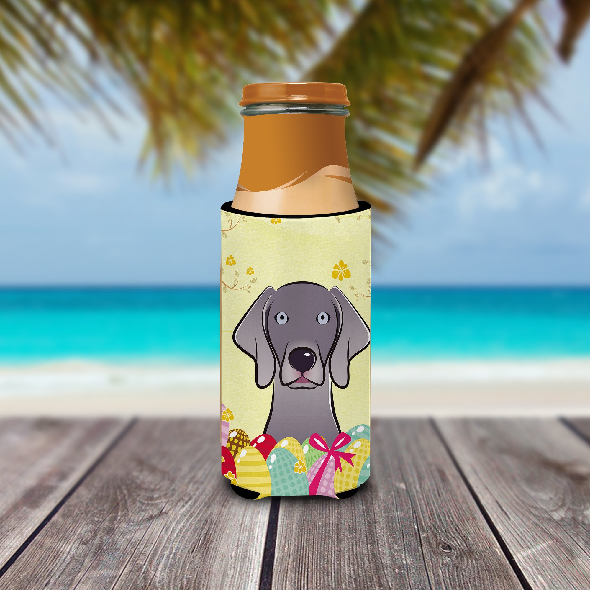 Weimaraner Easter Egg Hunt  Ultra Beverage Insulator for slim cans BB1913MUK  the-store.com.