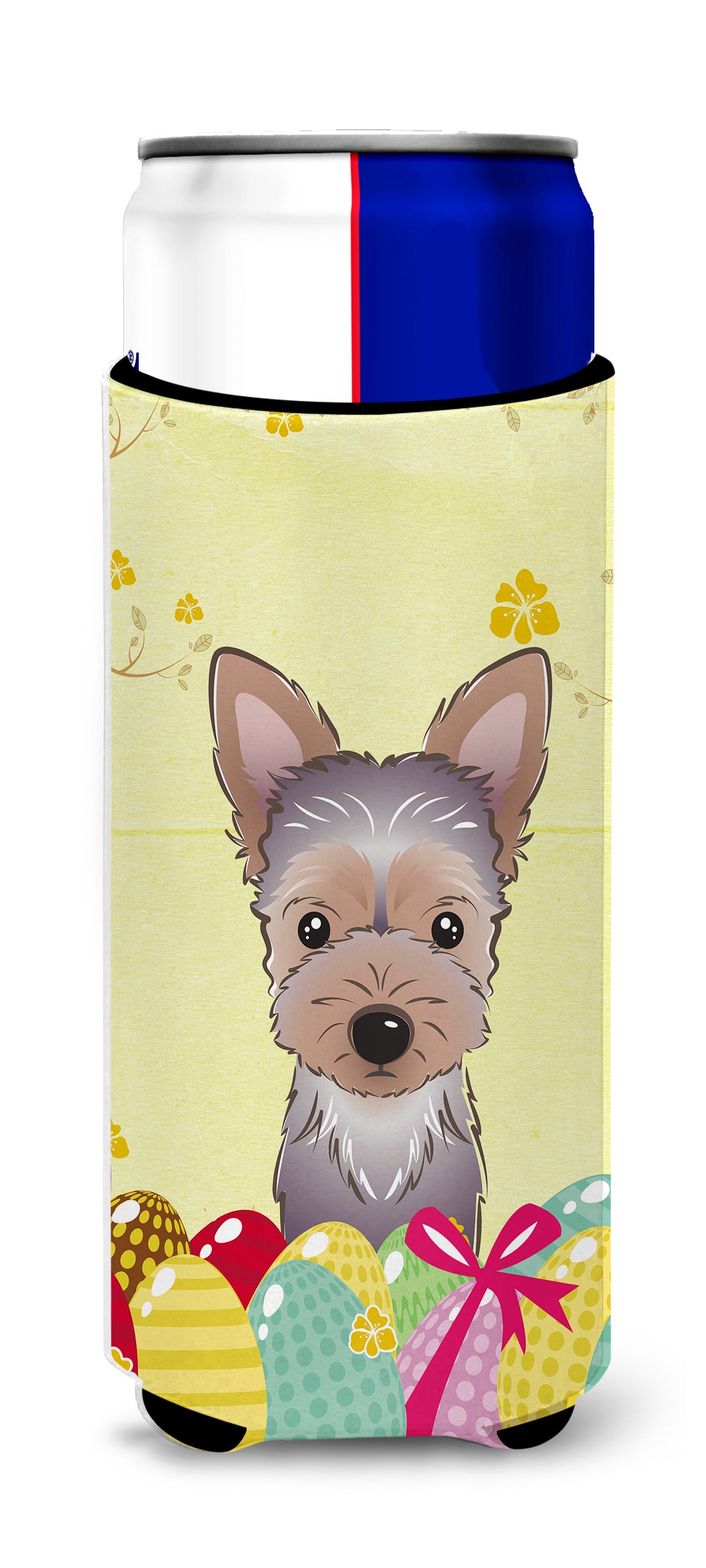 Yorkie Puppy Easter Egg Hunt  Ultra Beverage Insulator for slim cans BB1914MUK  the-store.com.