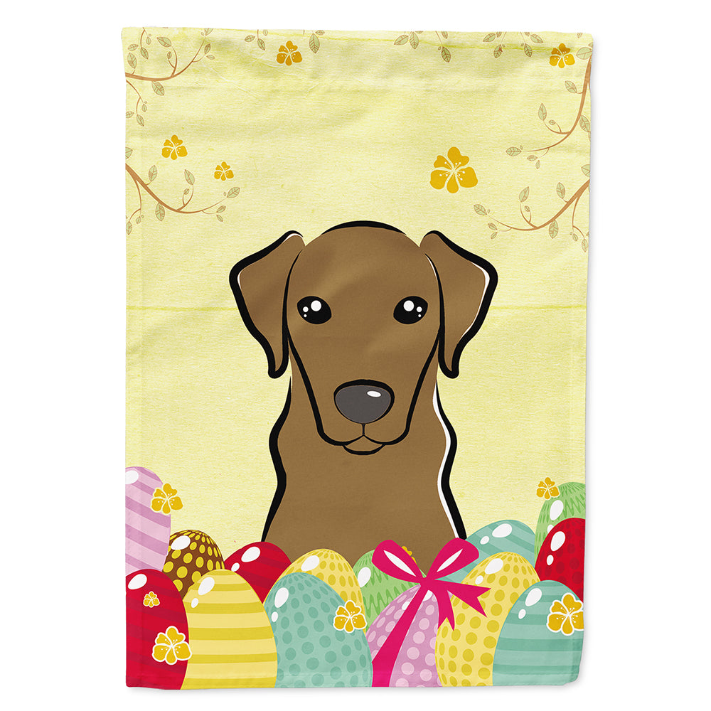 Chocolate Labrador Easter Egg Hunt Flag Canvas House Size BB1916CHF  the-store.com.