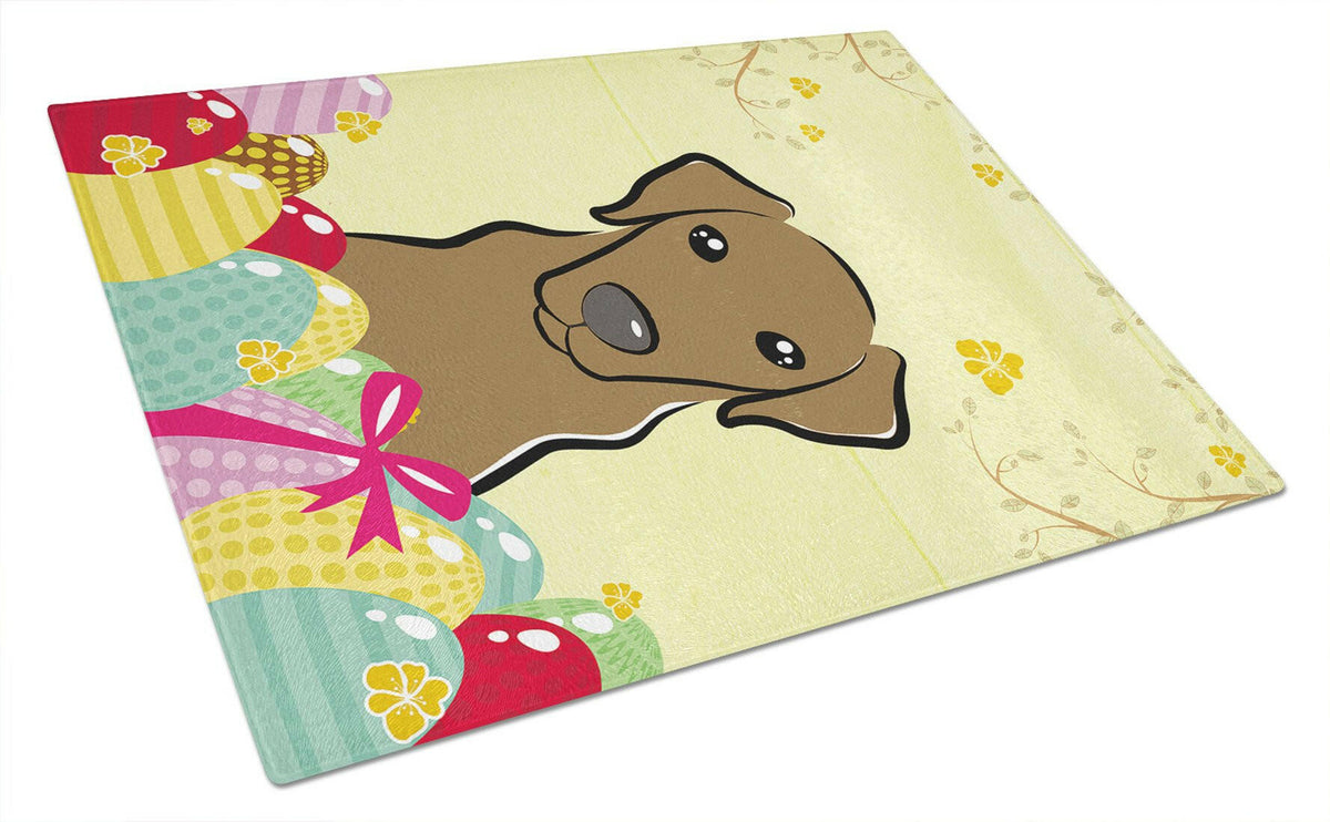 Chocolate Labrador Easter Egg Hunt Glass Cutting Board Large BB1916LCB by Caroline&#39;s Treasures