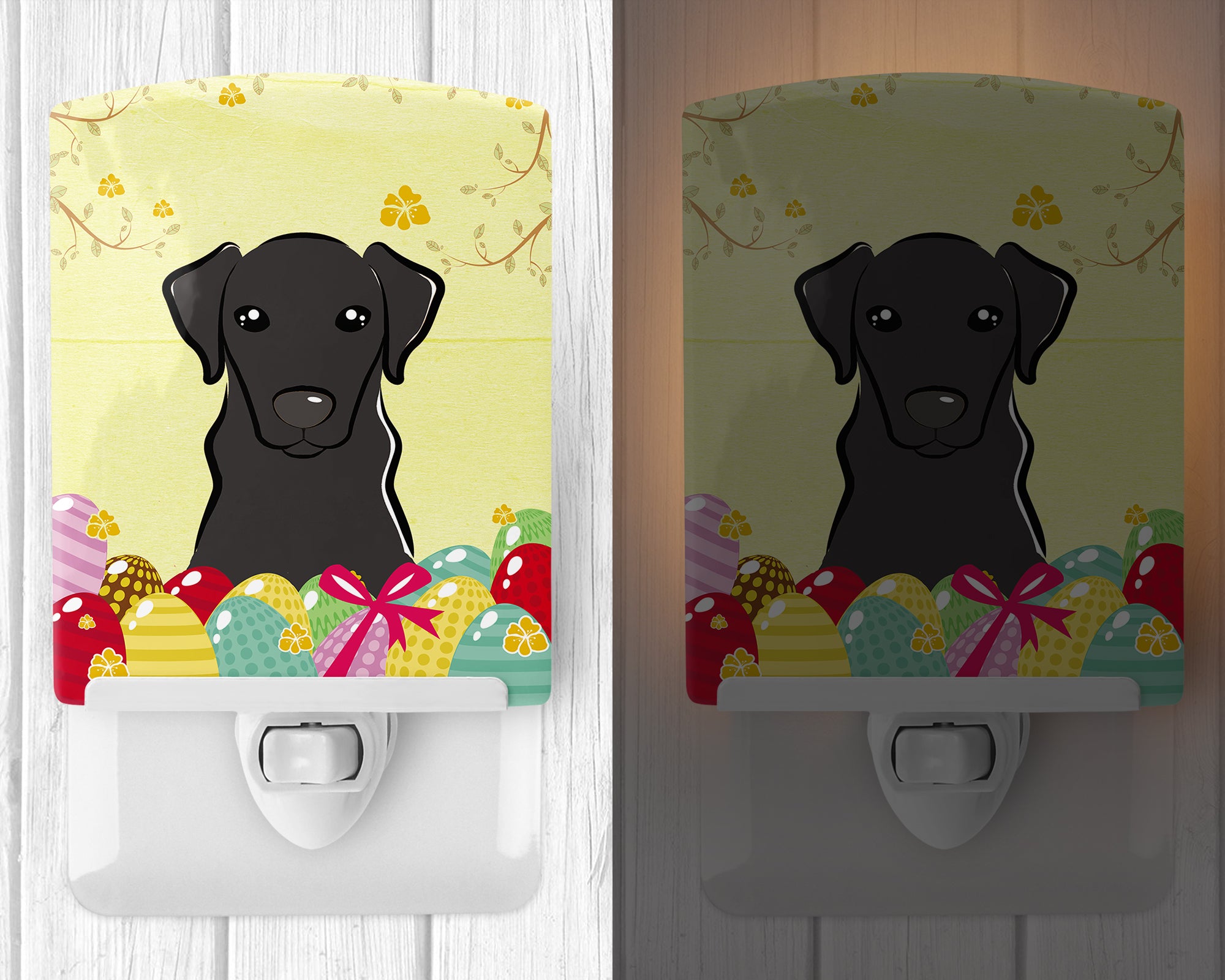 Black Labrador Easter Egg Hunt Ceramic Night Light BB1917CNL - the-store.com