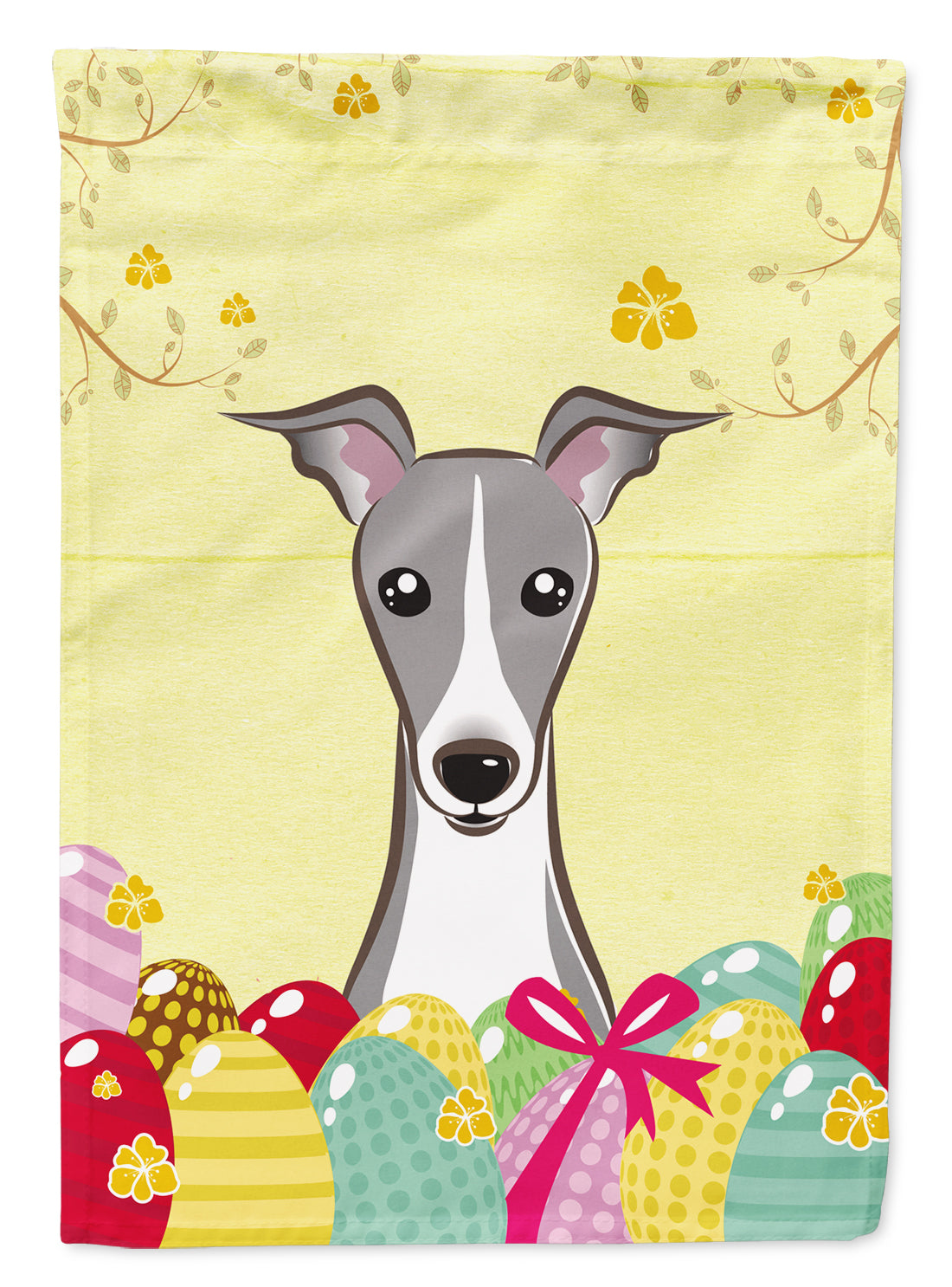 Italian Greyhound Easter Egg Hunt Flag Canvas House Size BB1918CHF  the-store.com.