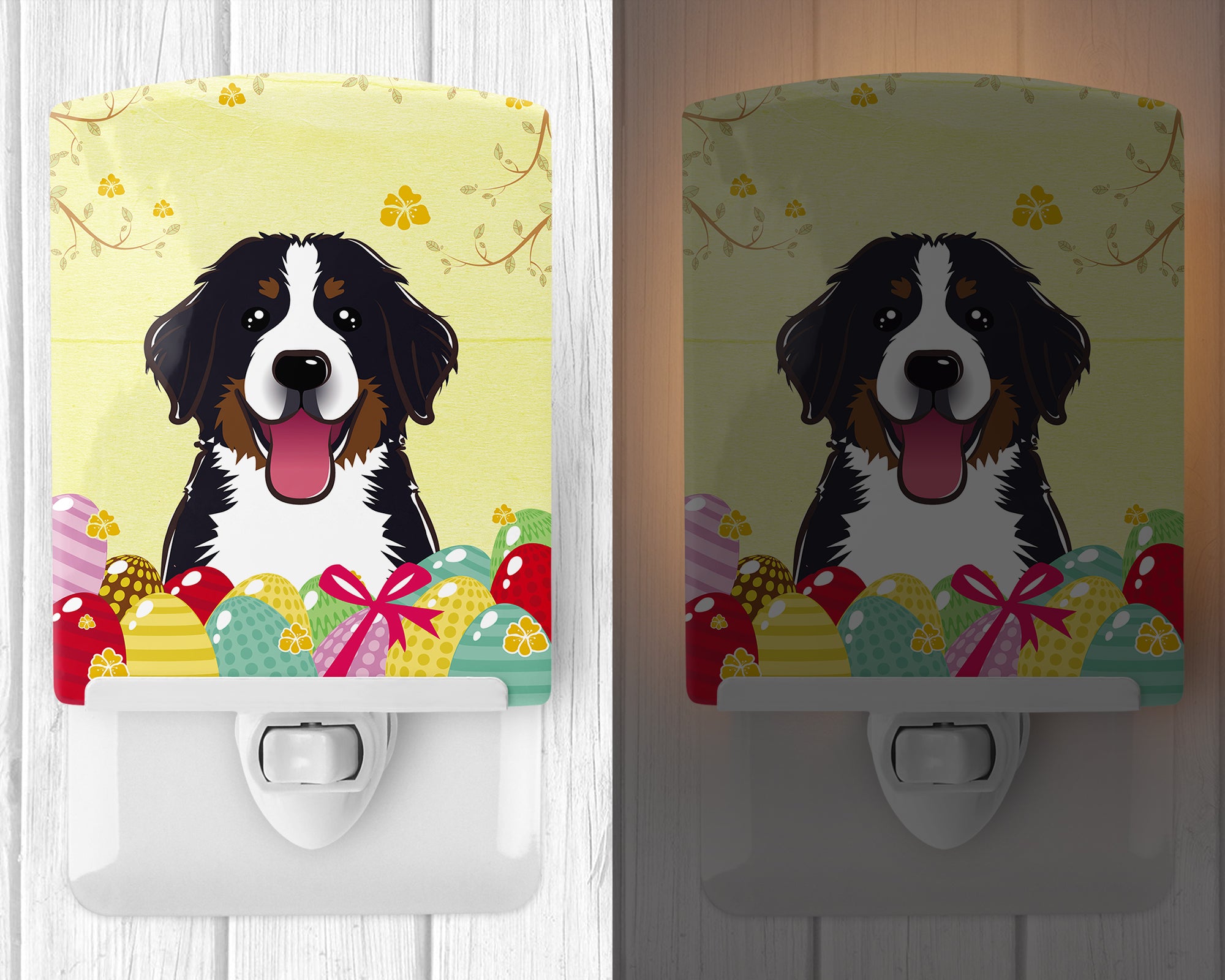 Bernese Mountain Dog Easter Egg Hunt Ceramic Night Light BB1919CNL - the-store.com