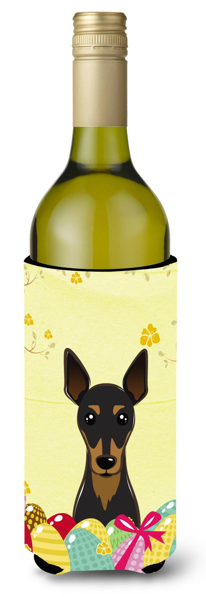 Min Pin Easter Egg Hunt Wine Bottle Beverage Insulator Hugger BB1922LITERK by Caroline&#39;s Treasures