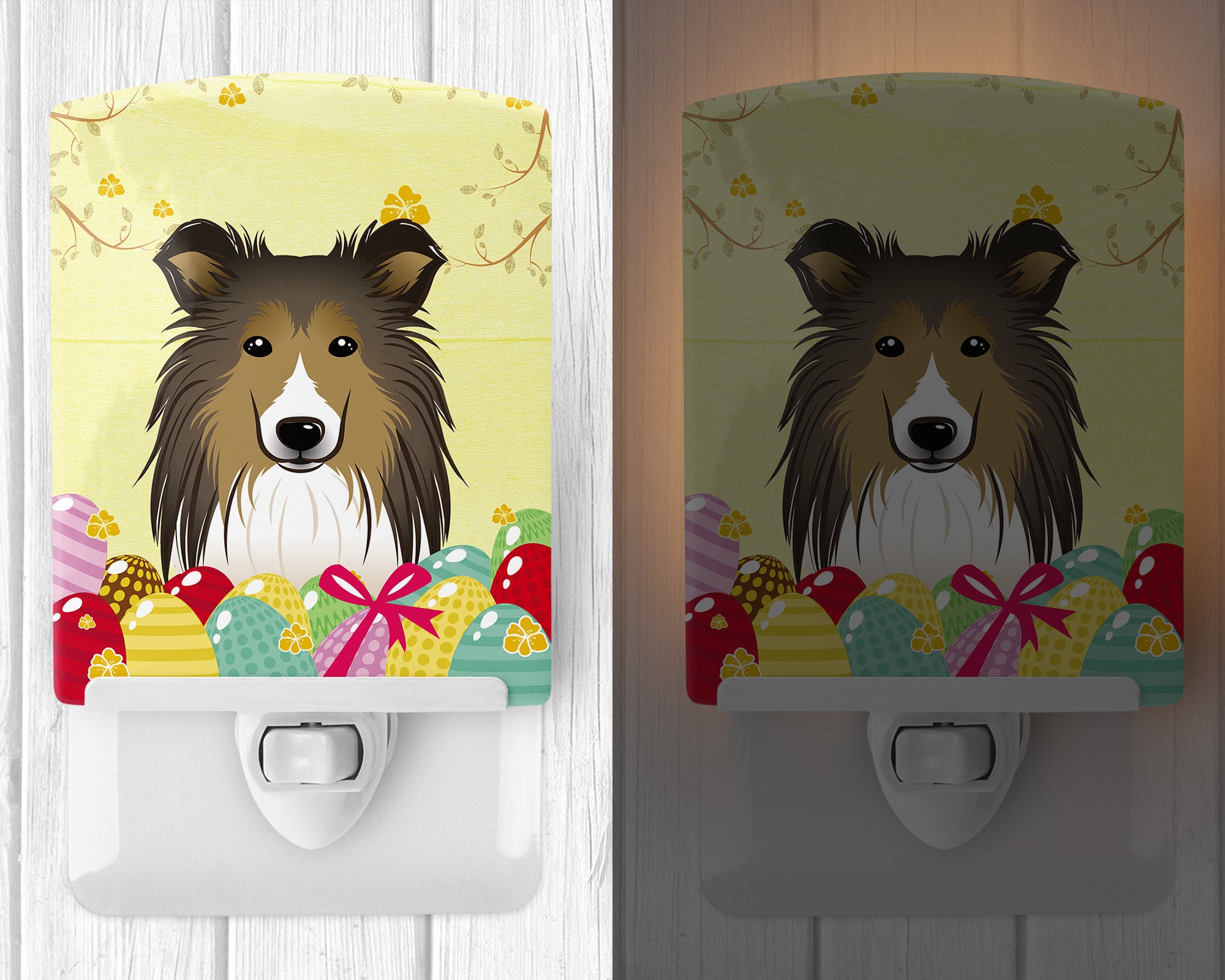 Sheltie Easter Egg Hunt Ceramic Night Light BB1924CNL - the-store.com