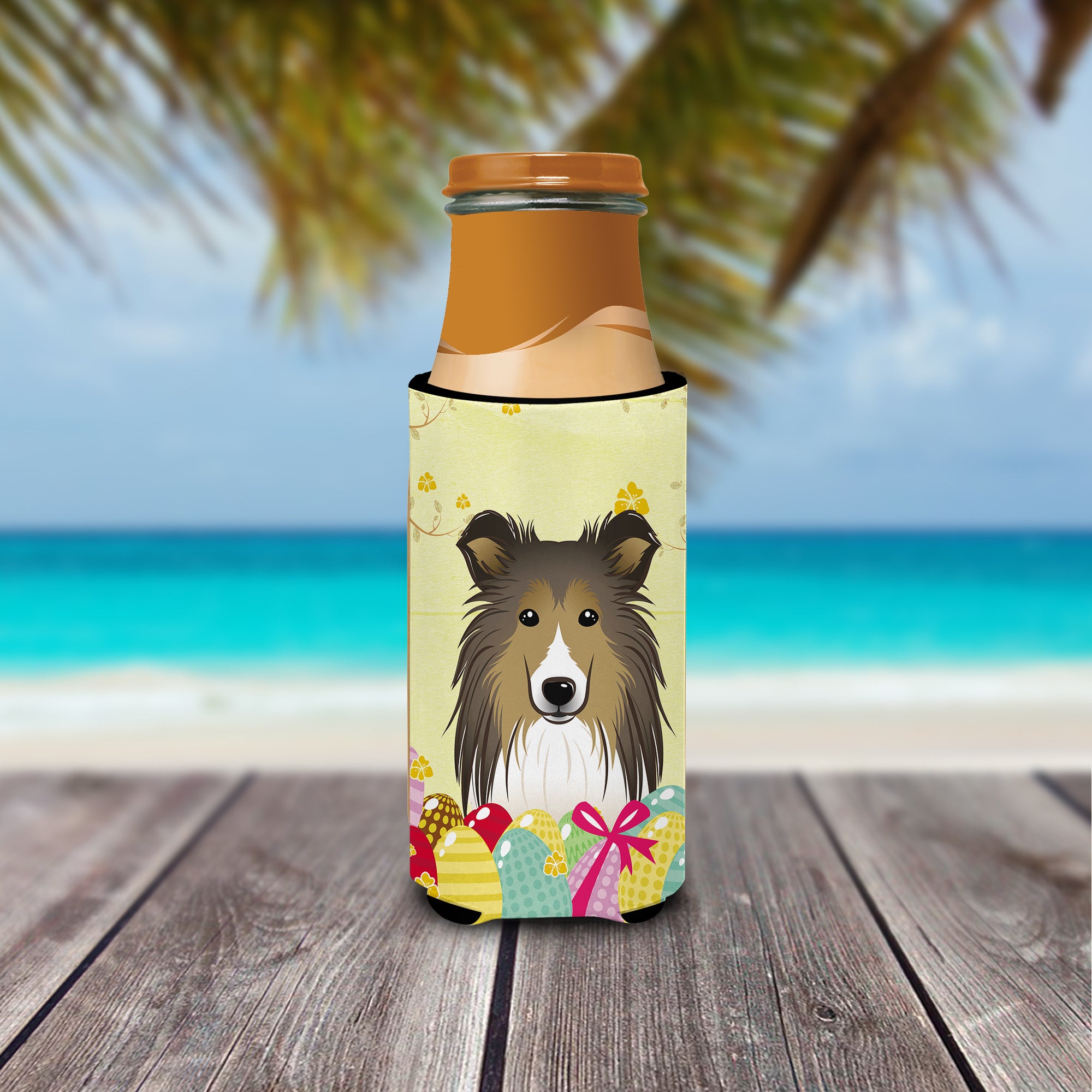 Sheltie Easter Egg Hunt  Ultra Beverage Insulator for slim cans BB1924MUK  the-store.com.