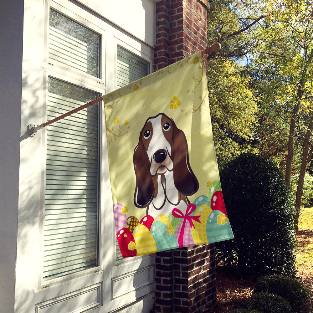 Basset Hound Easter Egg Hunt Flag Canvas House Size BB1925CHF  the-store.com.