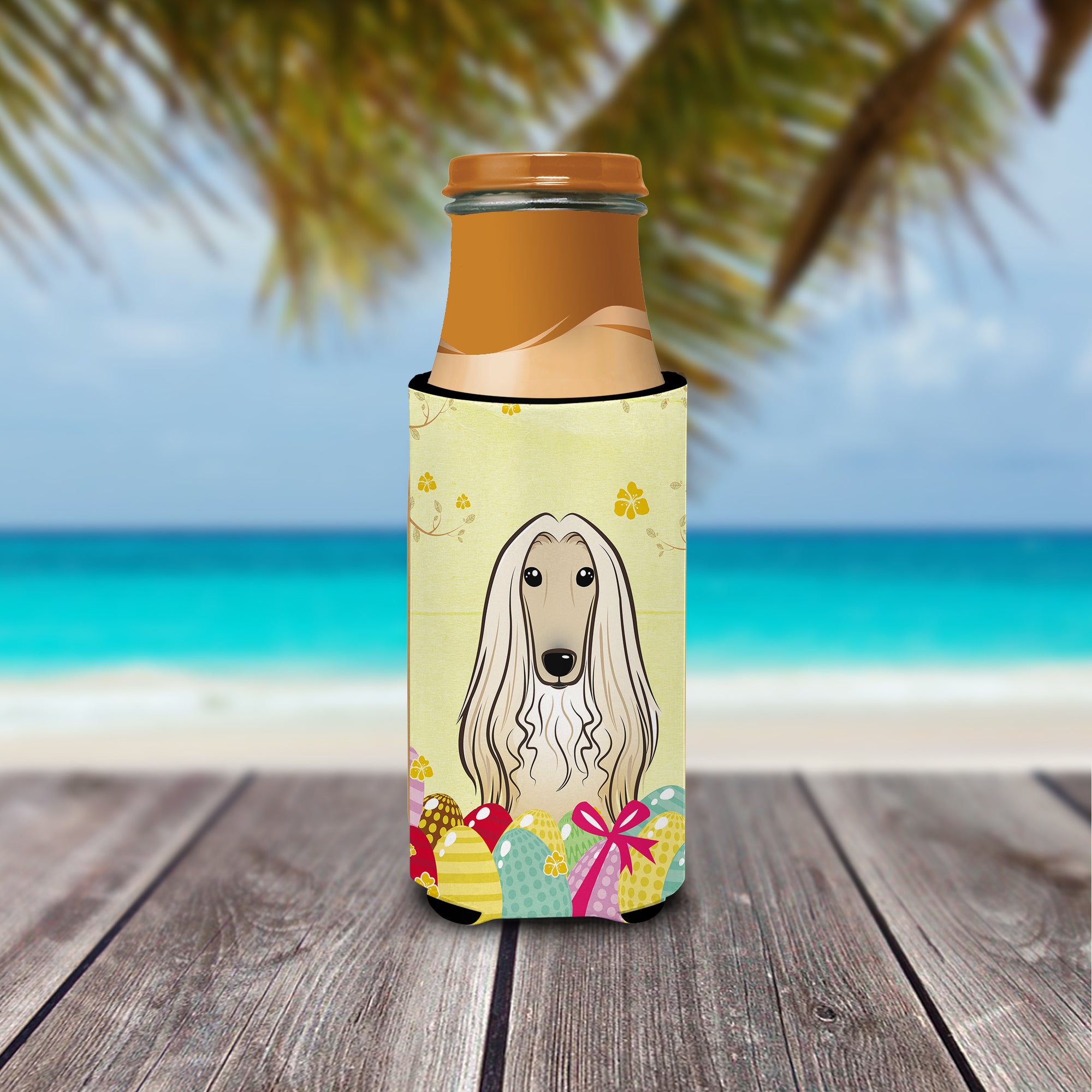 Afghan Hound Easter Egg Hunt  Ultra Beverage Insulator for slim cans BB1926MUK  the-store.com.