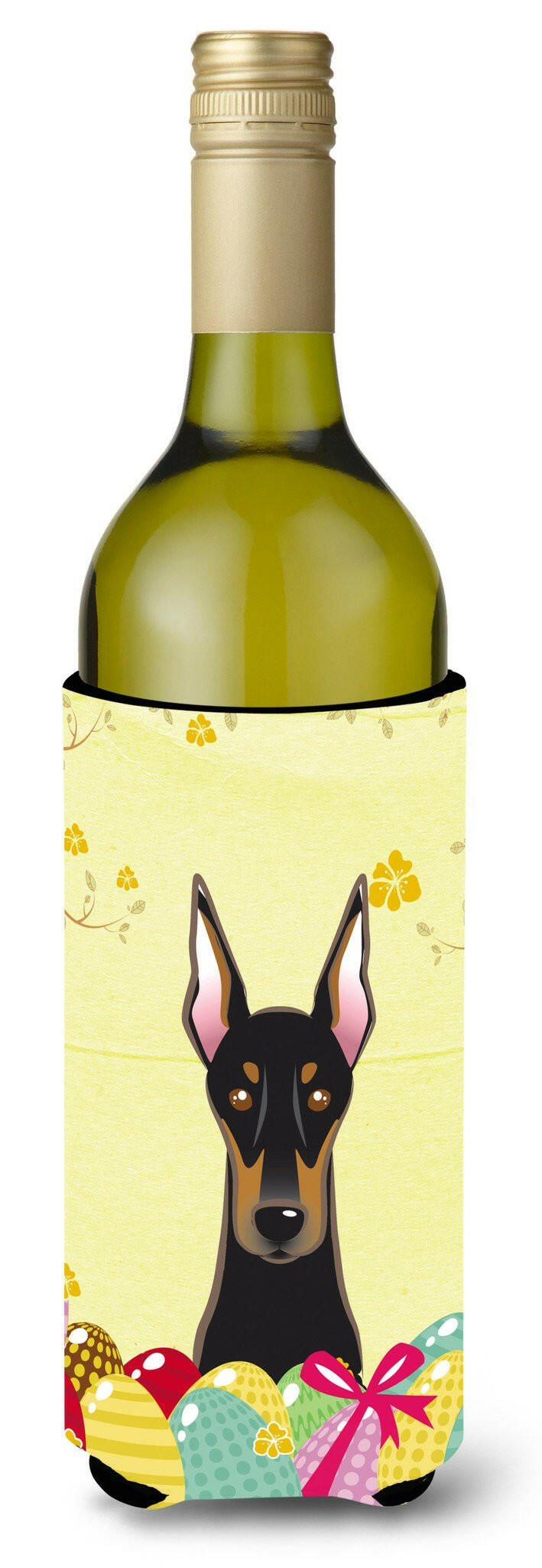 Doberman Easter Egg Hunt Wine Bottle Beverage Insulator Hugger BB1927LITERK by Caroline's Treasures