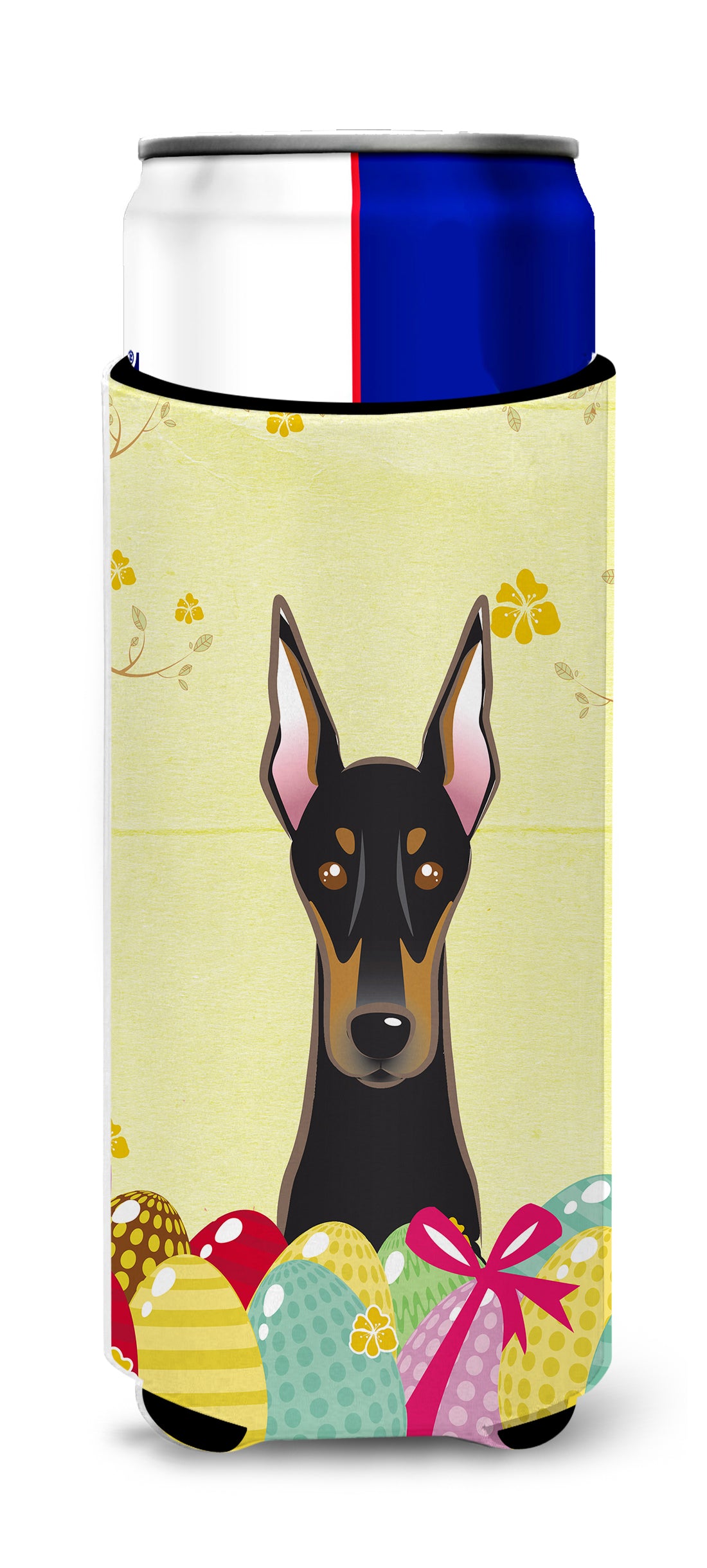 Doberman Easter Egg Hunt  Ultra Beverage Insulator for slim cans BB1927MUK  the-store.com.