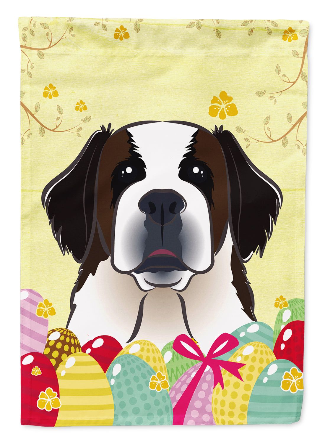 Saint Bernard Easter Egg Hunt Flag Canvas House Size BB1928CHF  the-store.com.