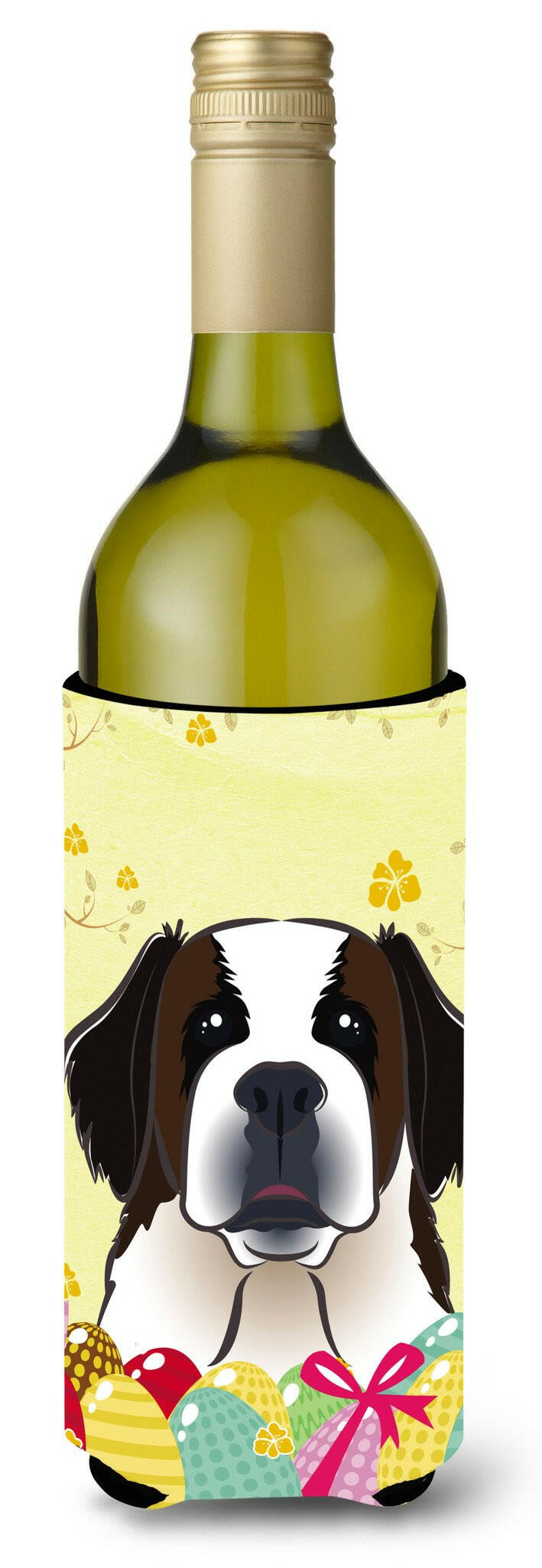 Saint Bernard Easter Egg Hunt Wine Bottle Beverage Insulator Hugger BB1928LITERK by Caroline&#39;s Treasures