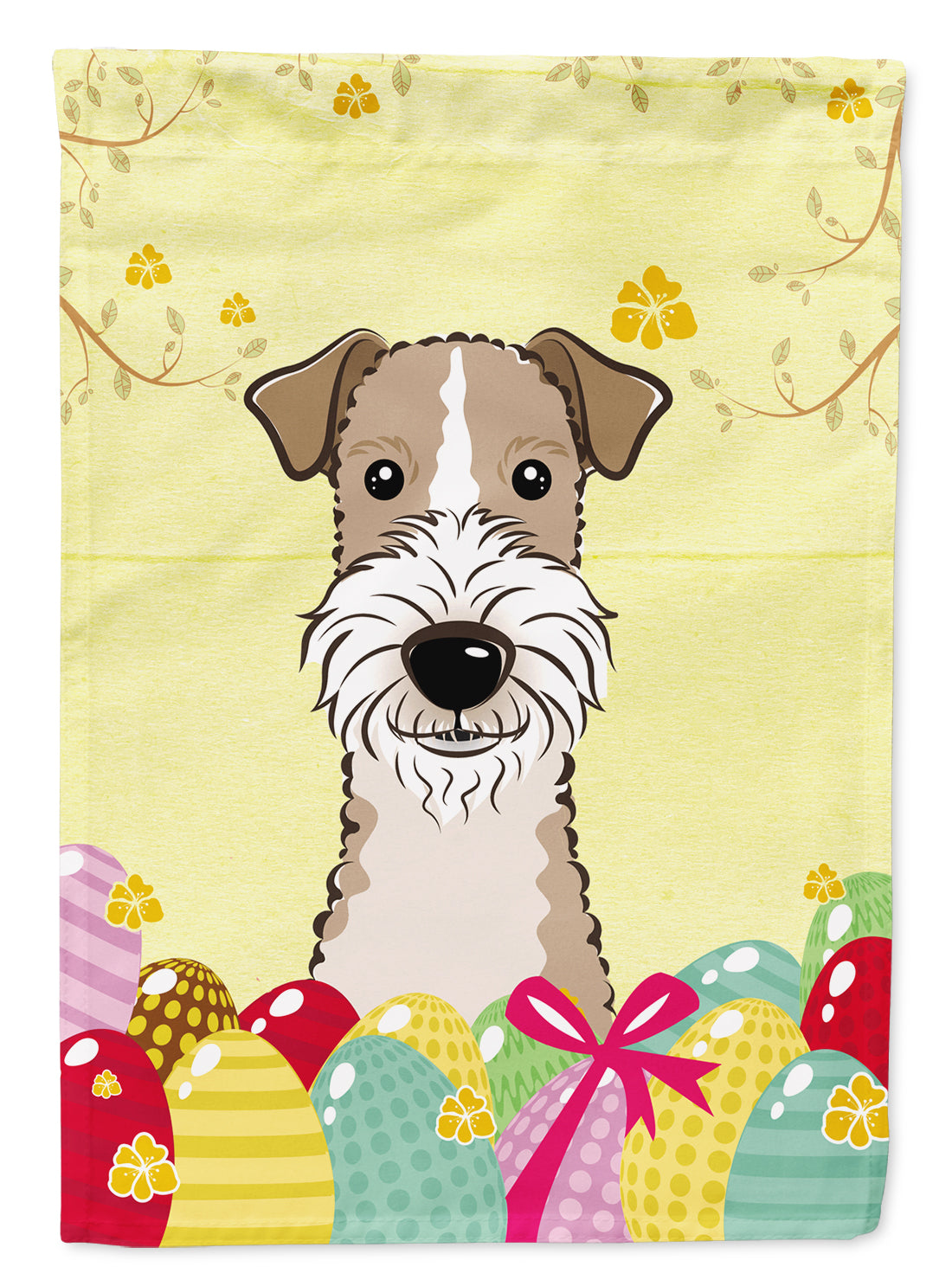 Wire Haired Fox Terrier Easter Egg Hunt Flag Garden Size BB1929GF  the-store.com.