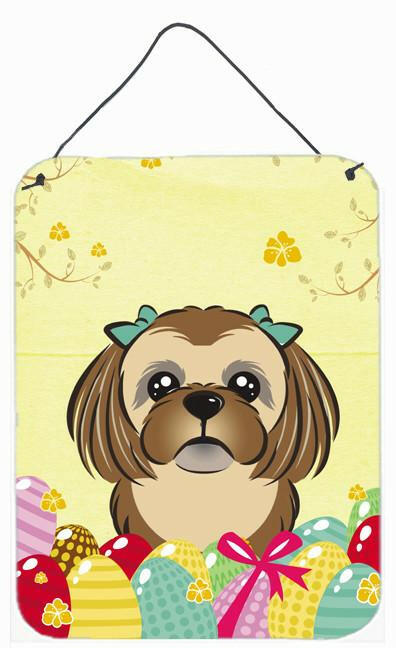 Chocolate Brown Shih Tzu Easter Egg Hunt Wall or Door Hanging Prints BB1931DS1216 by Caroline's Treasures