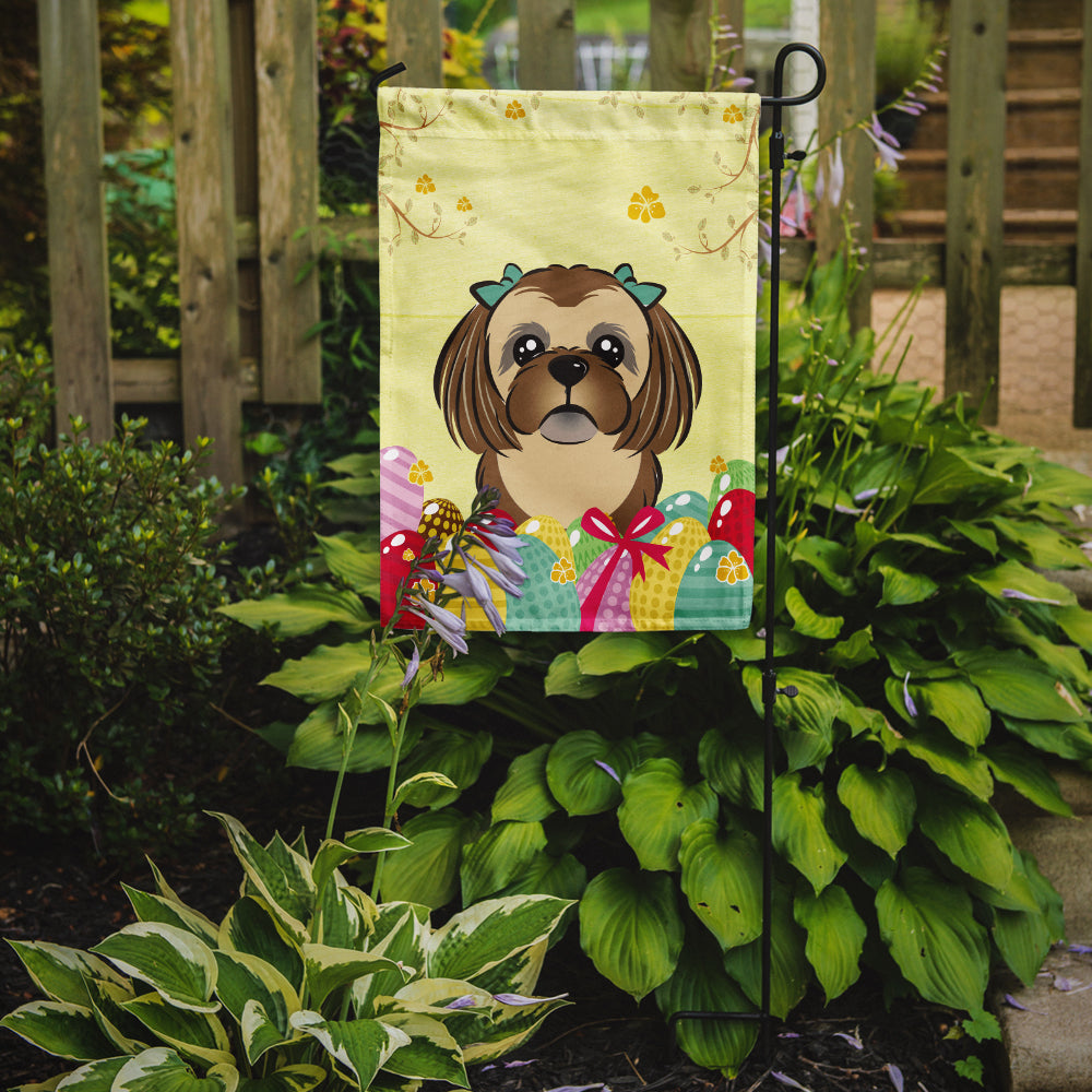 Chocolate Brown Shih Tzu Easter Egg Hunt Flag Garden Size BB1931GF  the-store.com.