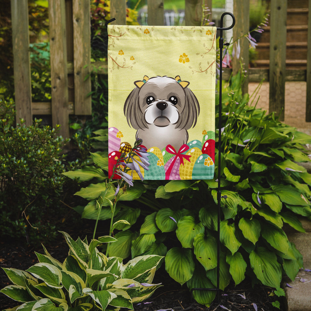 Gray Silver Shih Tzu Easter Egg Hunt Flag Garden Size BB1932GF  the-store.com.