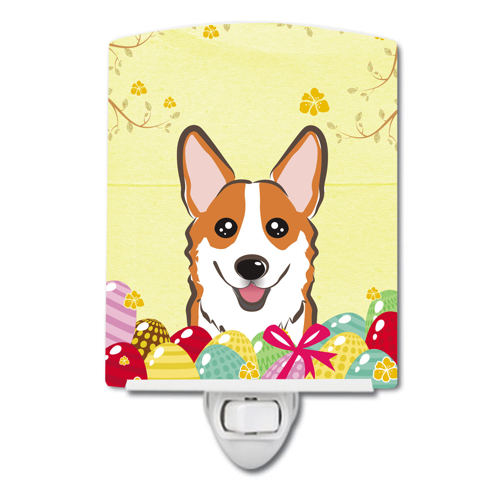 Red Corgi Easter Egg Hunt Ceramic Night Light BB1936CNL - the-store.com