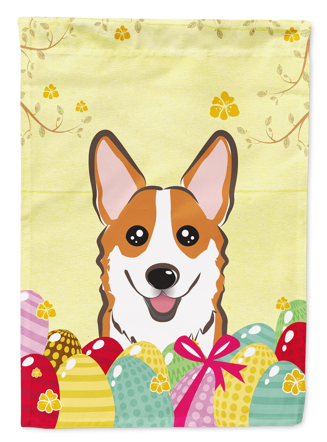 Red Corgi Easter Egg Hunt Flag Garden Size BB1936GF  the-store.com.