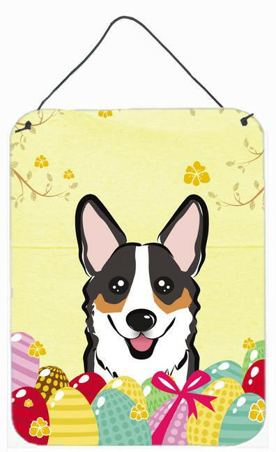 Tricolor Corgi Easter Egg Hunt Wall or Door Hanging Prints BB1937DS1216 by Caroline's Treasures