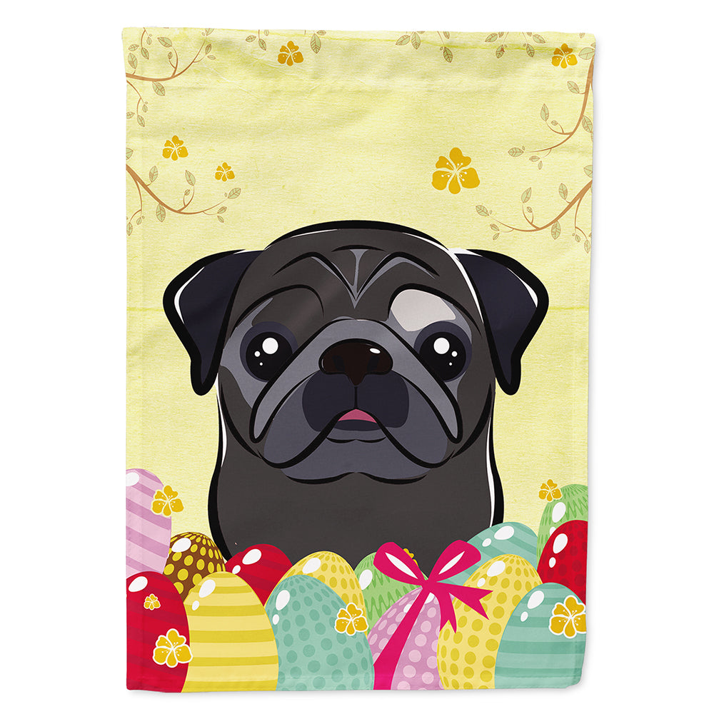 Black Pug Easter Egg Hunt Flag Canvas House Size BB1945CHF  the-store.com.