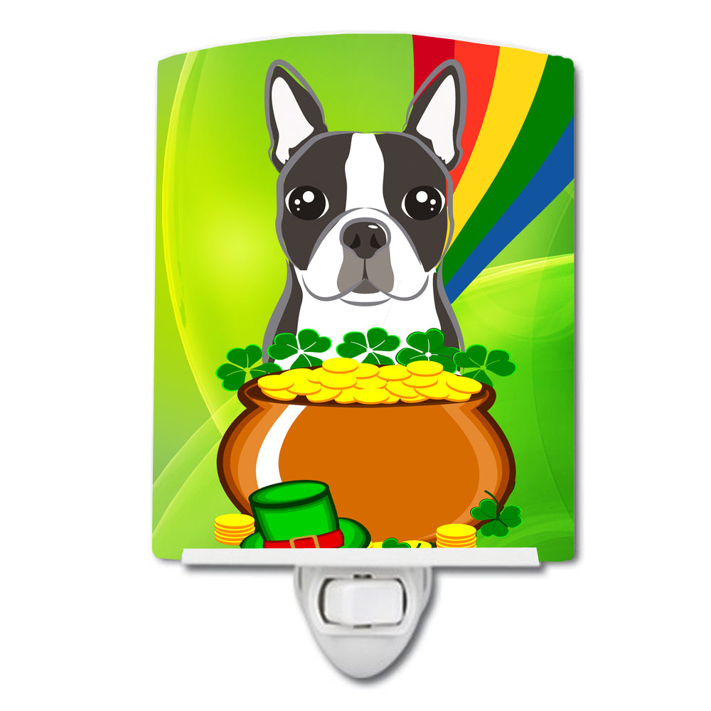 Boston Terrier St. Patrick&#39;s Day Ceramic Night Light BB1947CNL - the-store.com