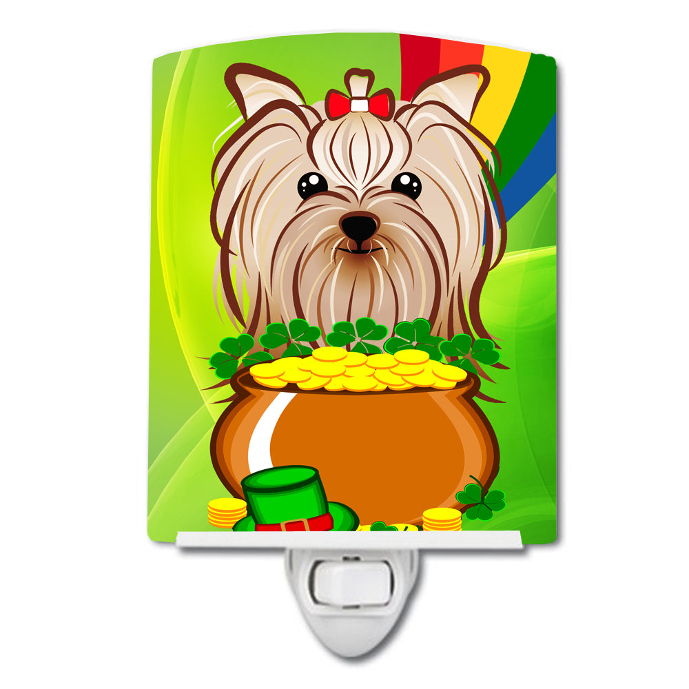 Yorkie Yorkishire Terrier St. Patrick&#39;s Day Ceramic Night Light BB1948CNL - the-store.com