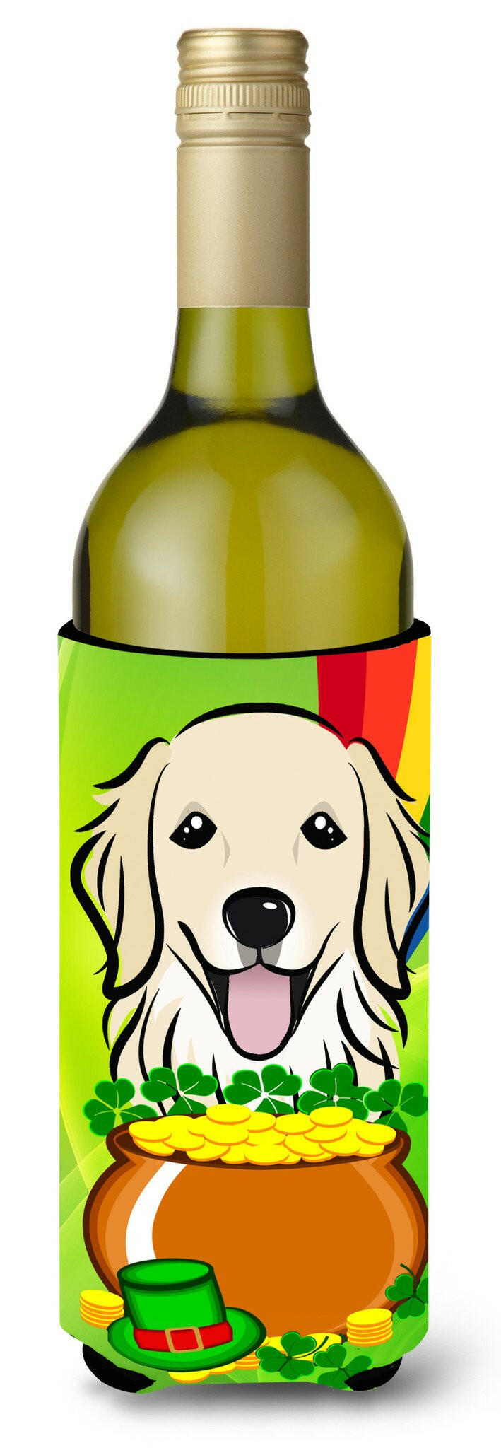 Golden Retriever St. Patrick's Day Wine Bottle Beverage Insulator Hugger BB1949LITERK by Caroline's Treasures