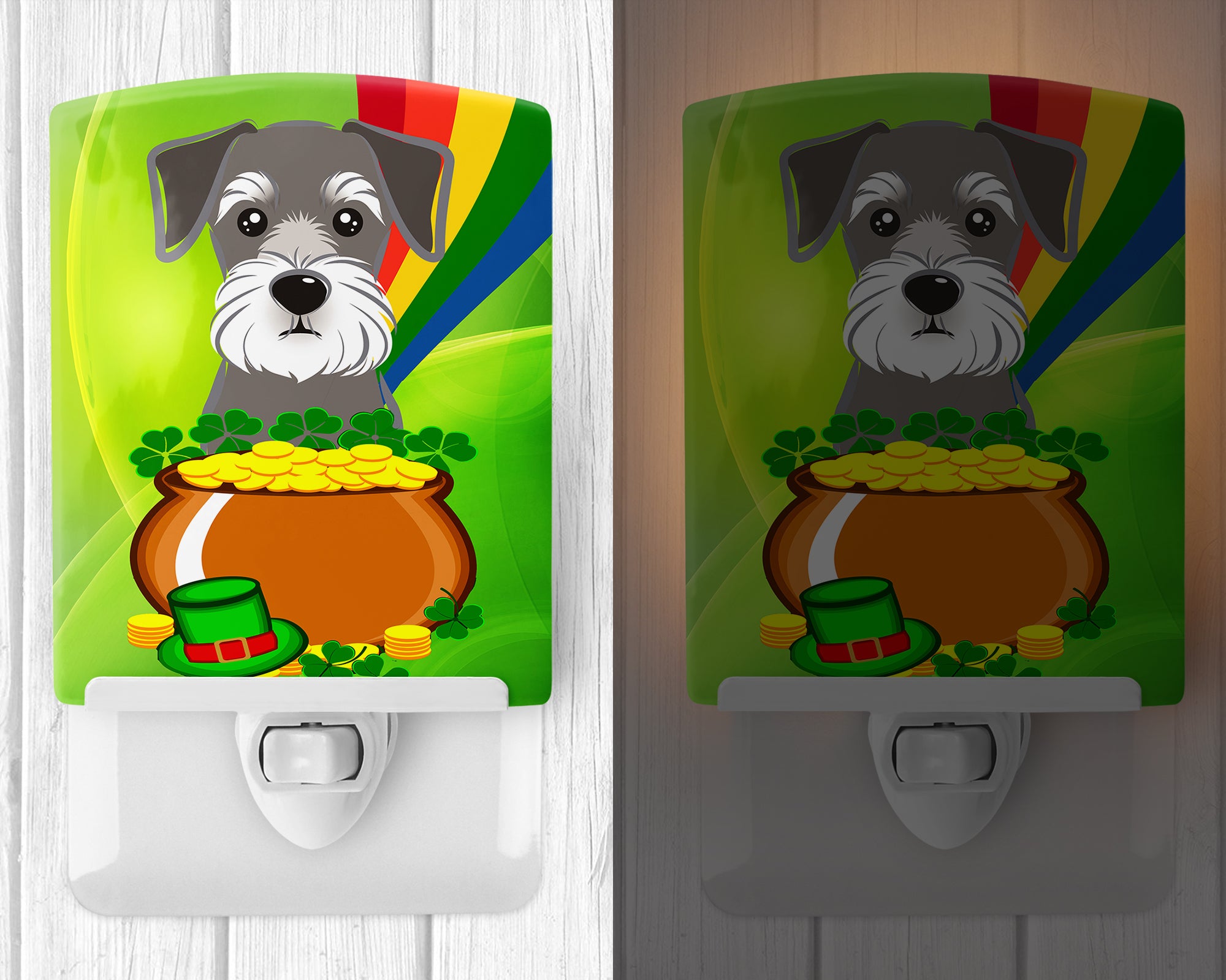 Schnauzer St. Patrick's Day Ceramic Night Light BB1950CNL - the-store.com