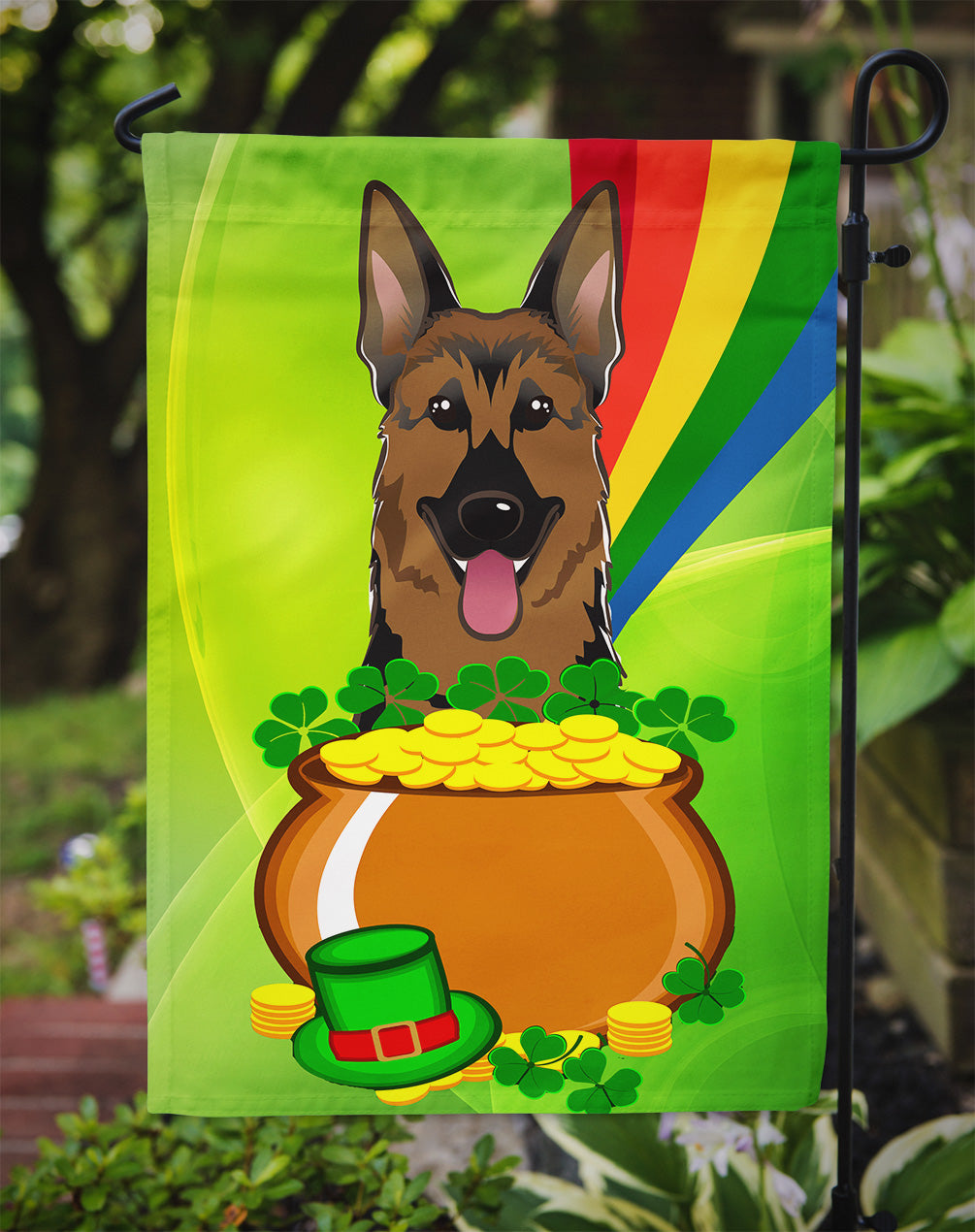 German Shepherd St. Patrick's Day Flag Garden Size BB1955GF.