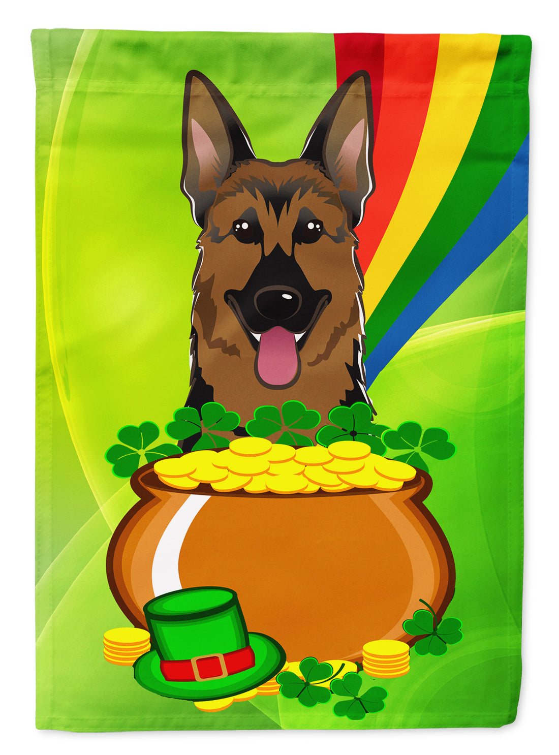 German Shepherd St. Patrick's Day Flag Garden Size BB1955GF.