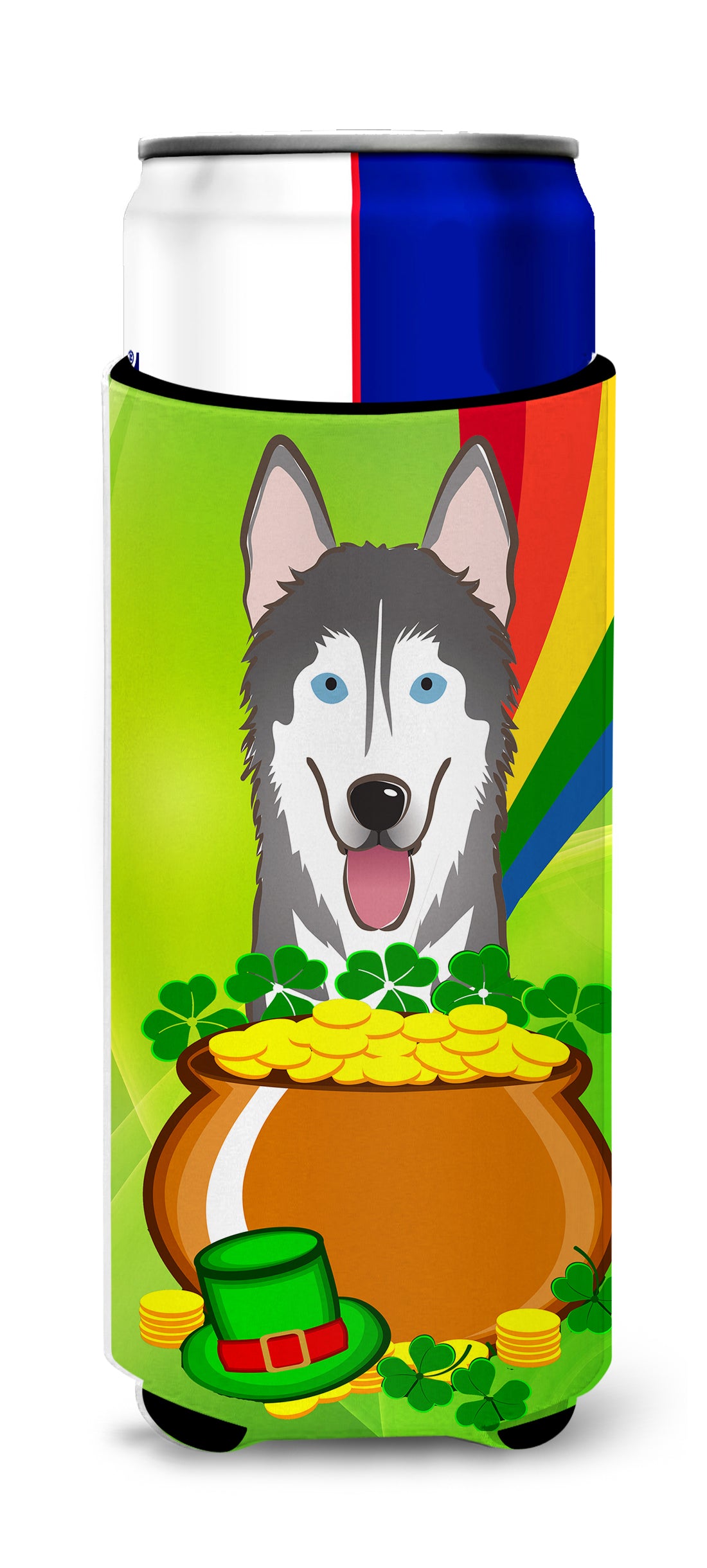 Alaskan Malamute St. Patrick&#39;s Day  Ultra Beverage Insulator for slim cans BB1962MUK  the-store.com.