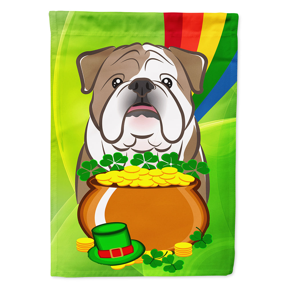 English Bulldog  St. Patrick's Day Flag Canvas House Size BB1963CHF  the-store.com.