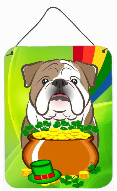 English Bulldog  St. Patrick&#39;s Day Wall or Door Hanging Prints BB1963DS1216 by Caroline&#39;s Treasures