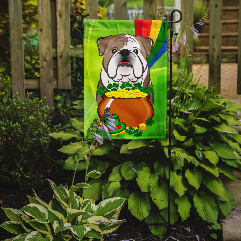 English Bulldog  St. Patrick's Day Flag Garden Size BB1963GF.