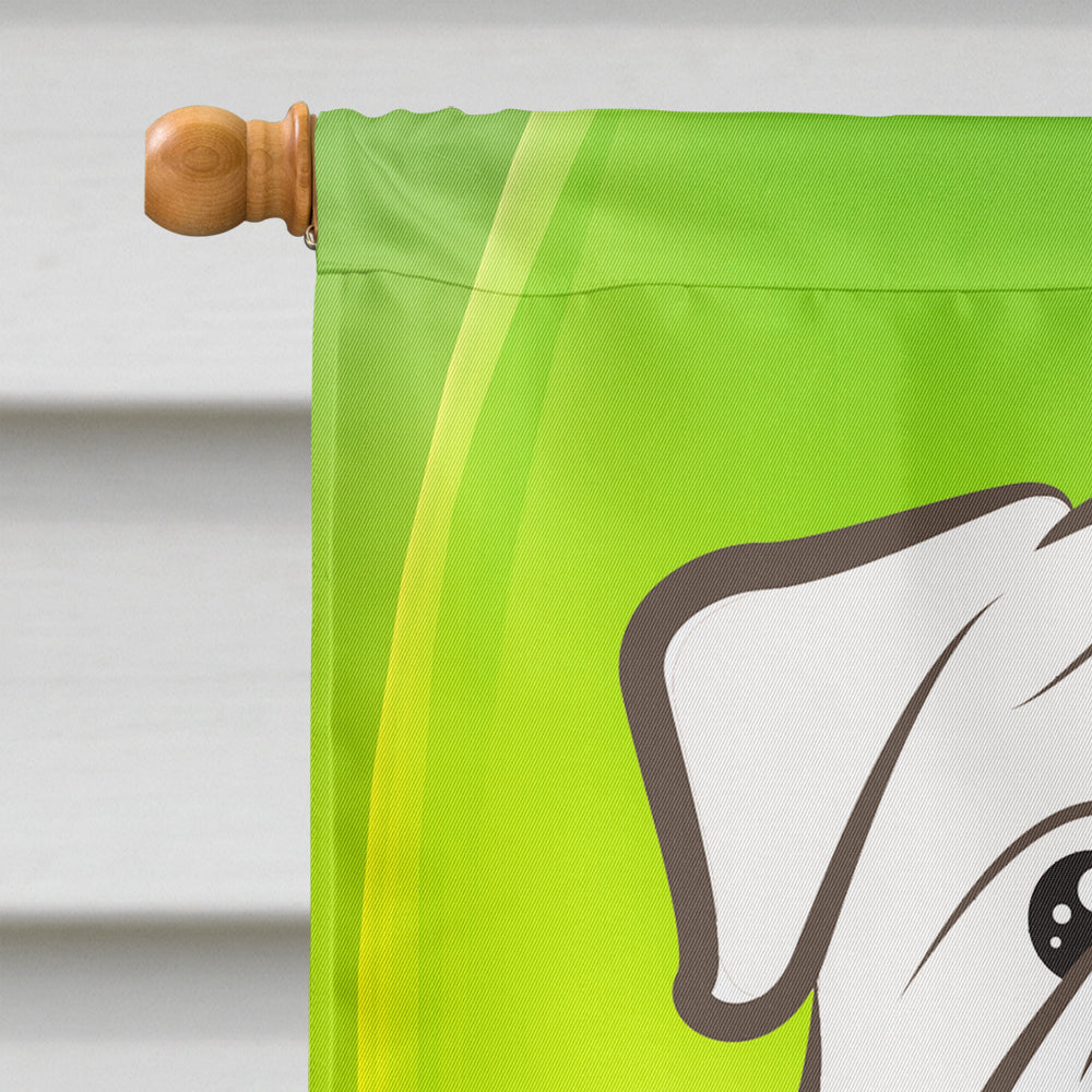 White English Bulldog  St. Patrick's Day Flag Canvas House Size BB1964CHF  the-store.com.