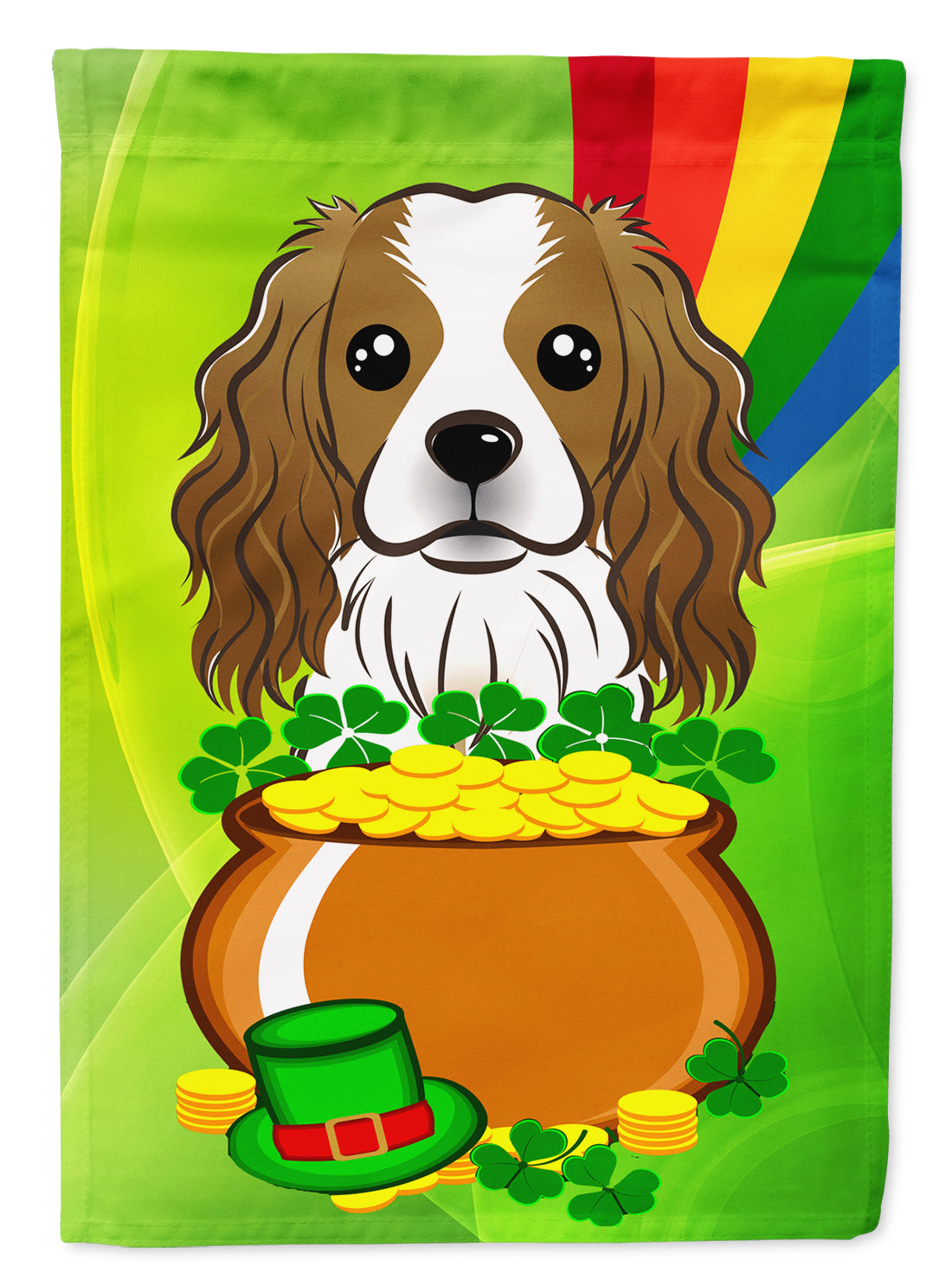 Cavalier Spaniel St. Patrick's Day Flag Garden Size BB1968GF.