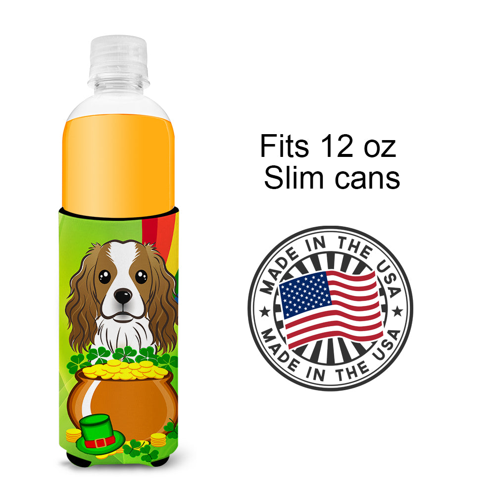 Cavalier Spaniel St. Patrick's Day  Ultra Beverage Insulator for slim cans BB1968MUK  the-store.com.